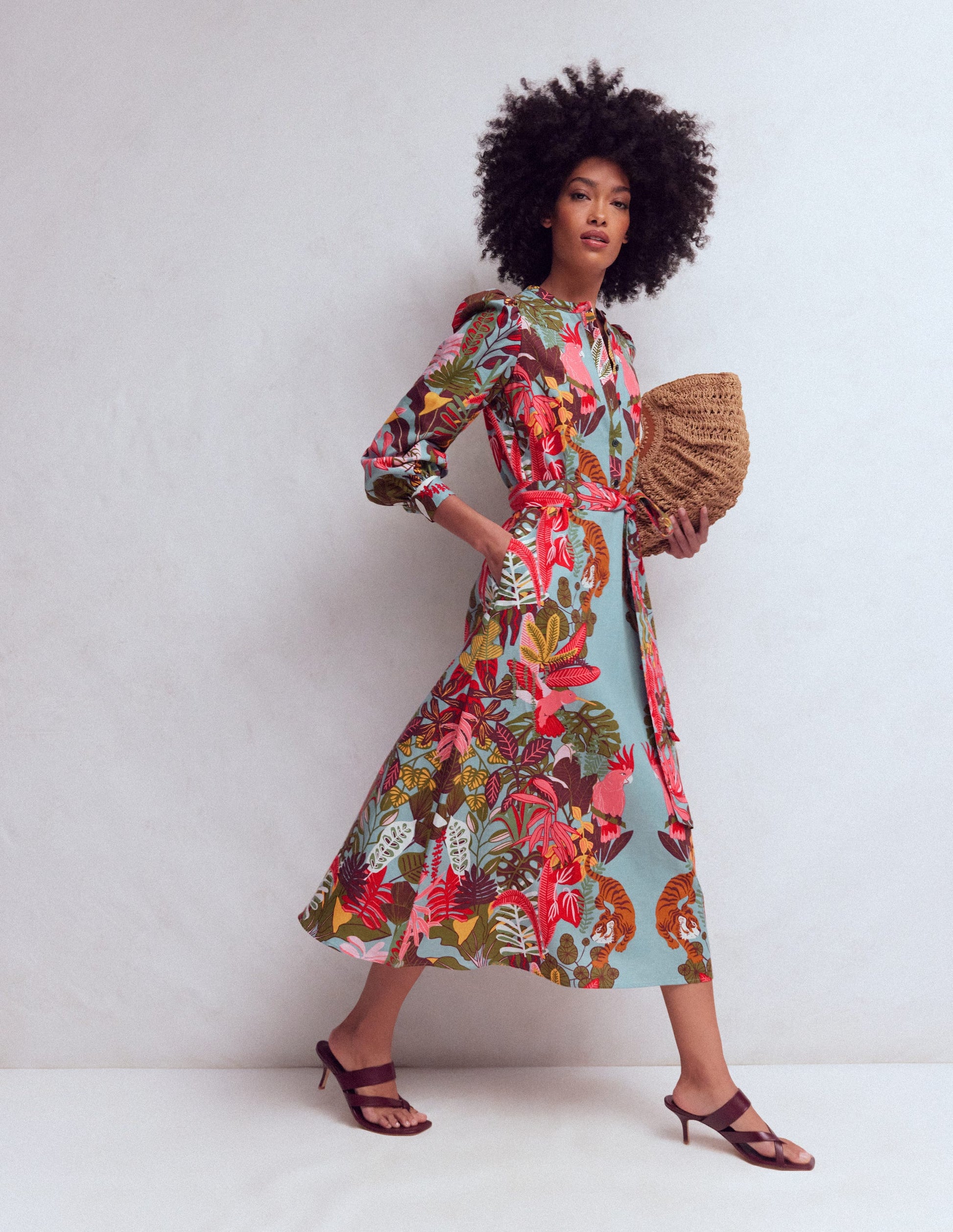 Ava Linen Blend Midi Dress-Blue Tropical Safari Placement-5