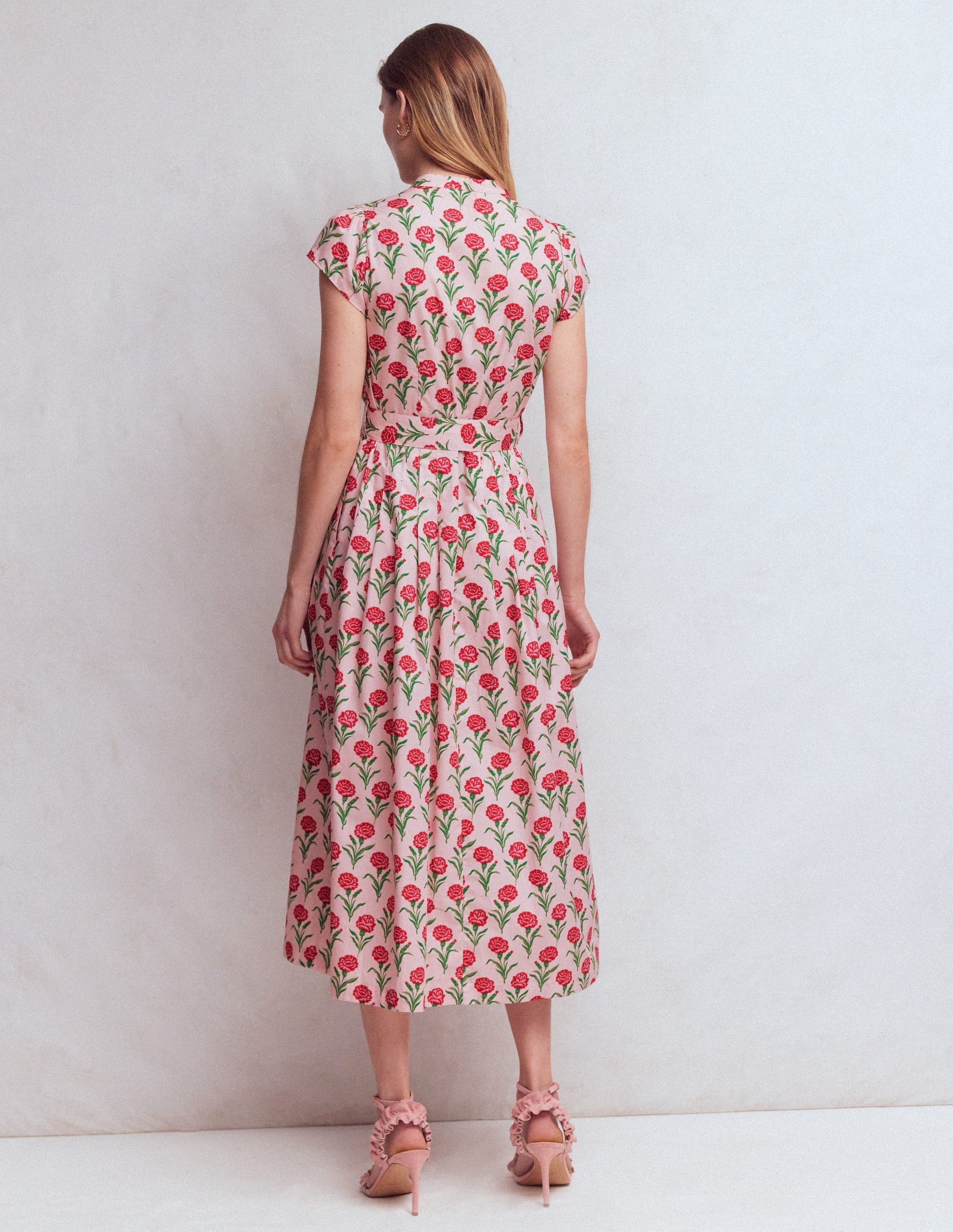 Arabella Cotton Maxi Dress-Pink Carnation Stem | Boden USA Arabella Cotton Maxi Dress-Pink Carnation Stem | Boden USA