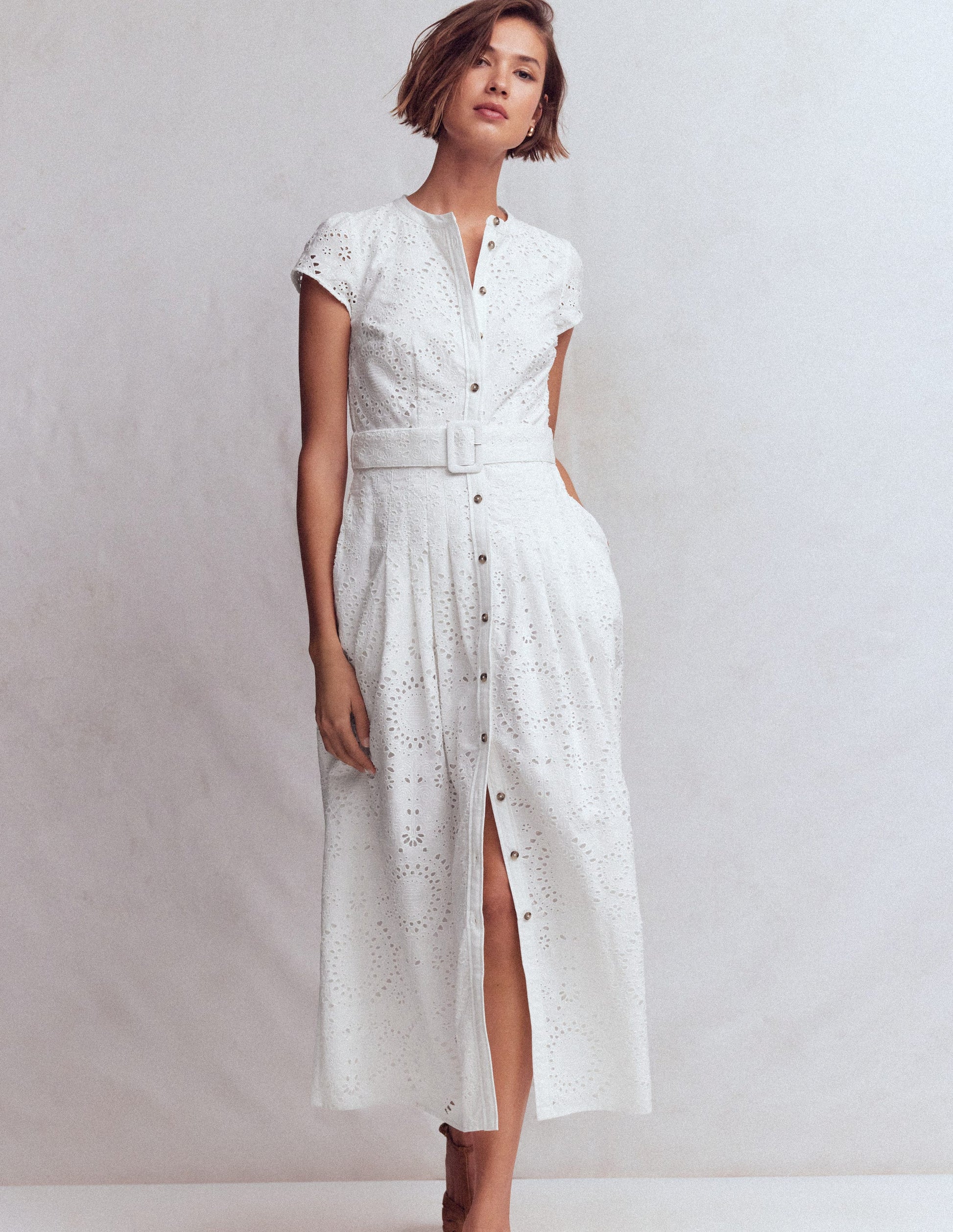 cotton maxi white dress Boden Women's Arabella Cotton Maxi Dress in White