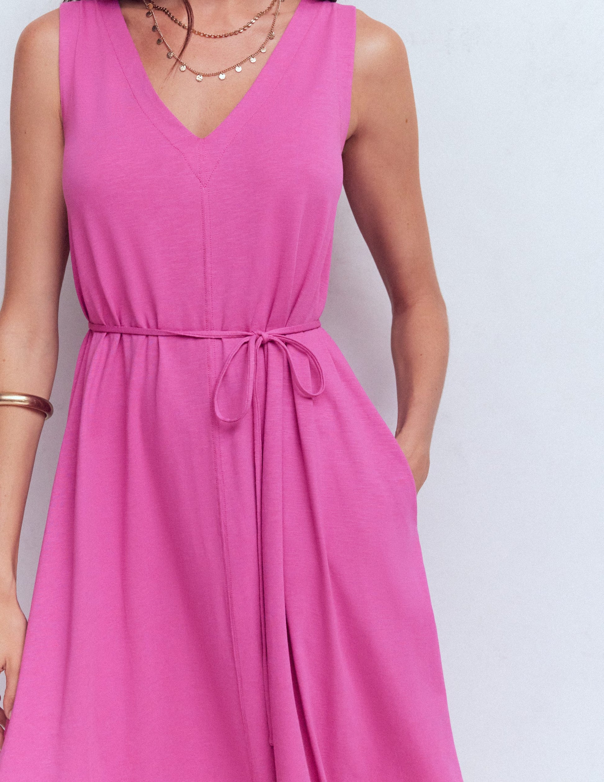 Boden Women's Mia V-neck Jersey Midi Dress in Purple | Size 12 Boden Women's Mia V-neck Jersey Midi Dress in Purple | Size 12