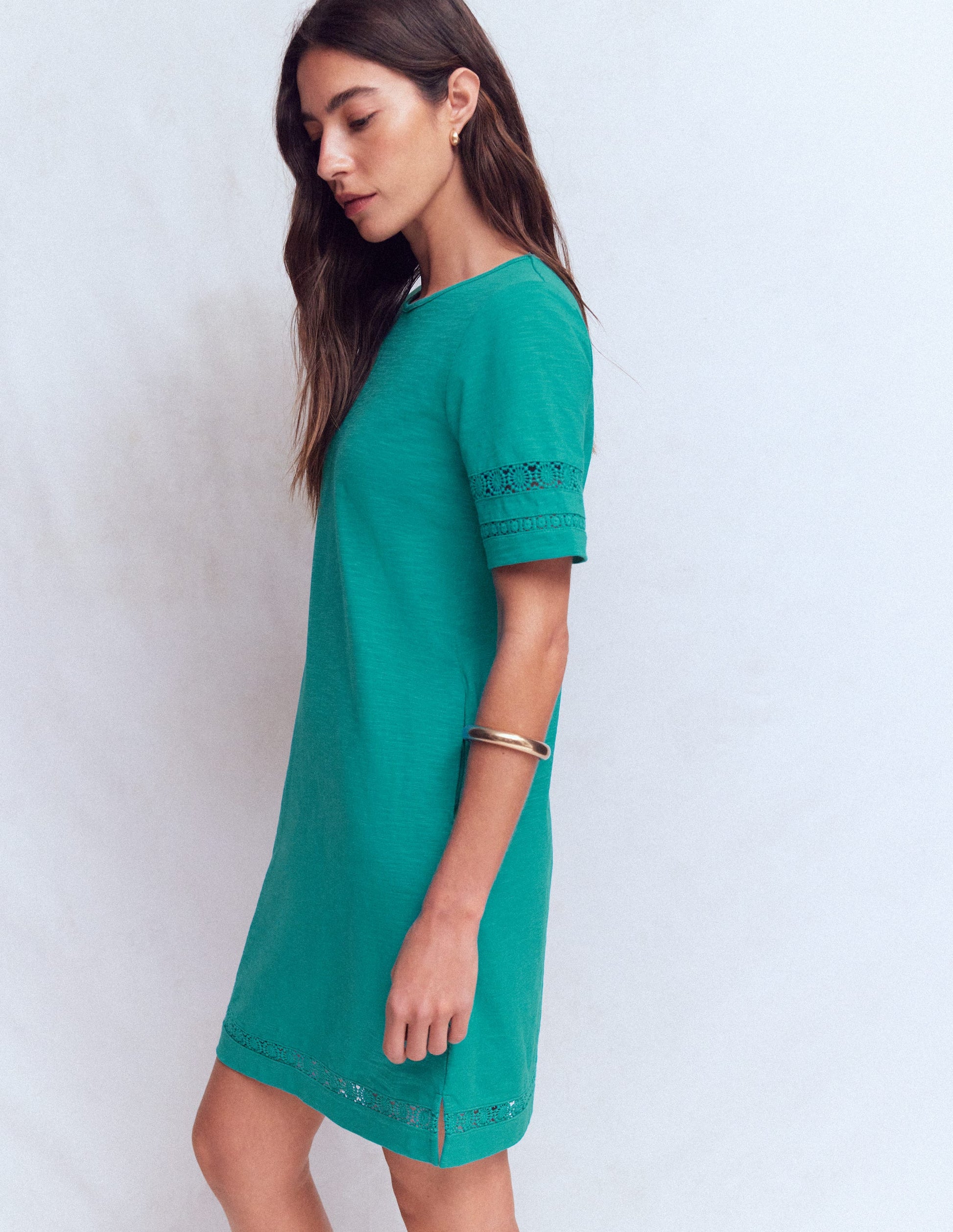 emerald green short prom dress Hattie Jersey T-shirt Dress-Glaze Blue