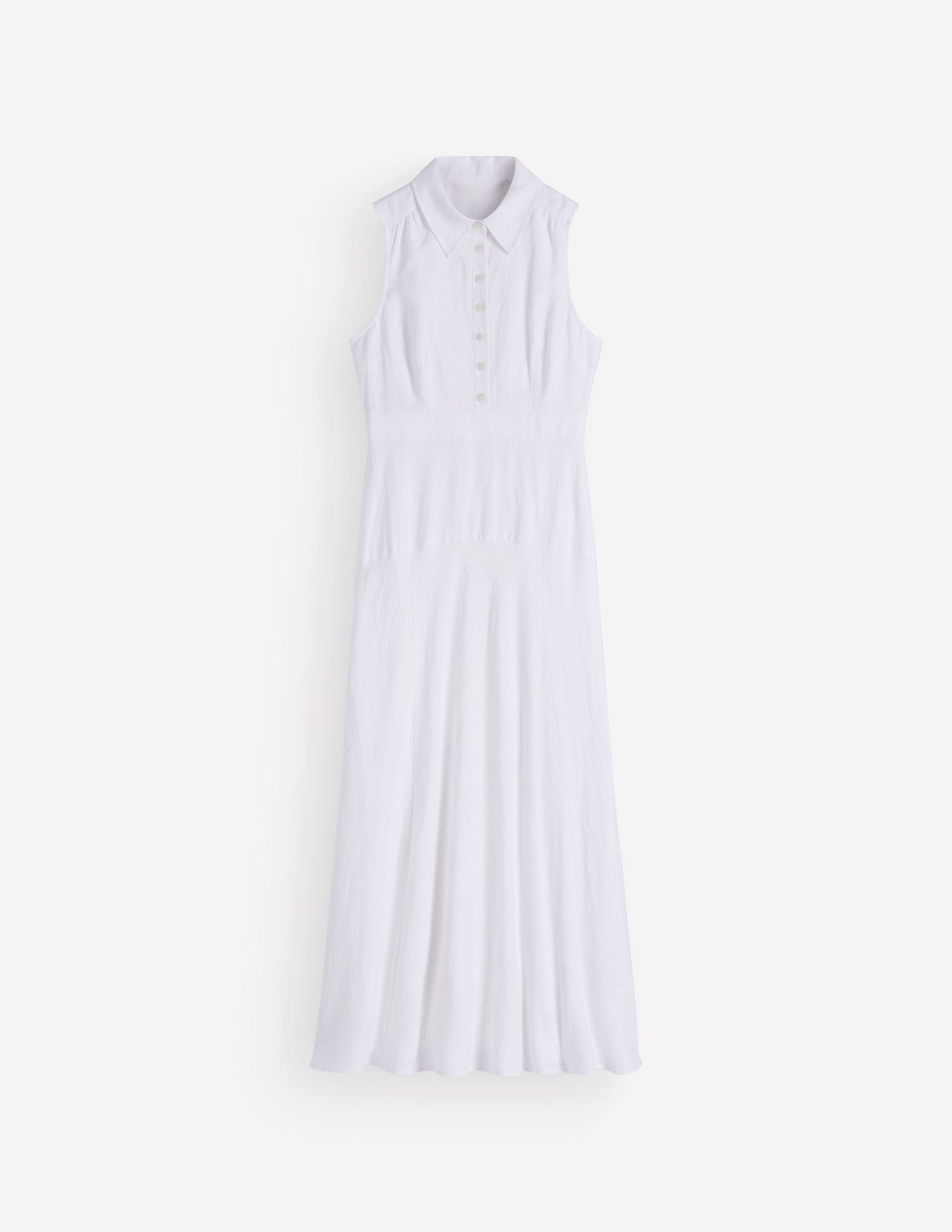 Erma Drop Waist Linen Dress-White | Boden USA Erma Drop Waist Linen Dress-White | Boden USA