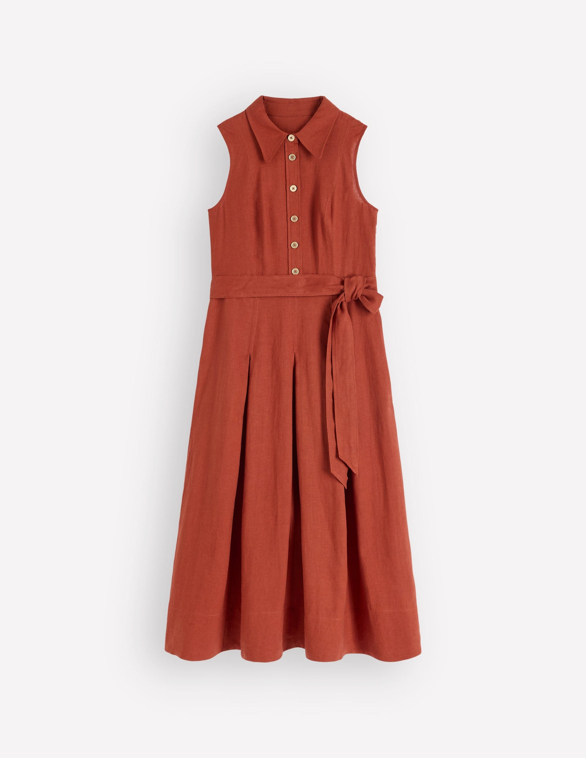 Boden Women's Belinda Linen Shirt Dress in Brown | Size 2 Boden Women's Belinda Linen Shirt Dress in Brown | Size 2