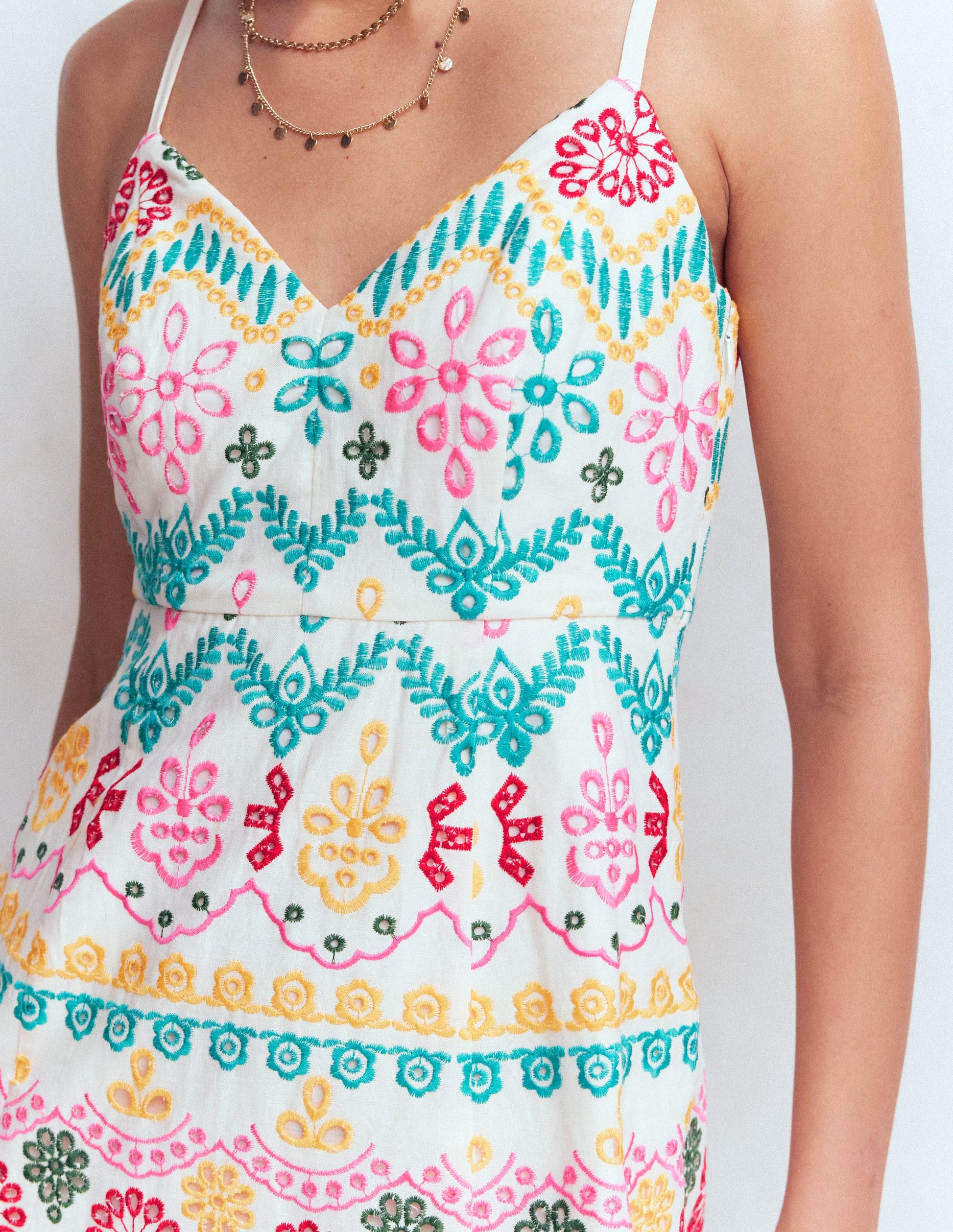 Empire Linen Broderie Dress-Multi Broderie-4