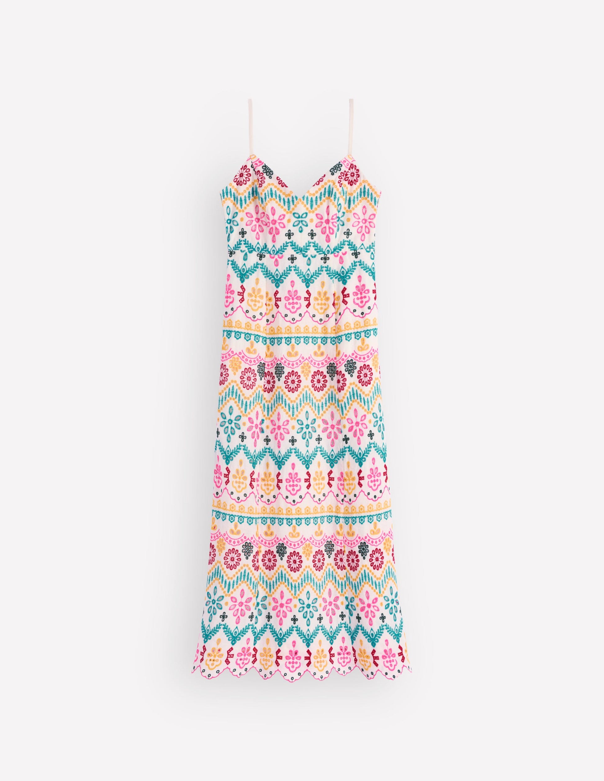 Empire Linen Broderie Dress-Multi Broderie-7