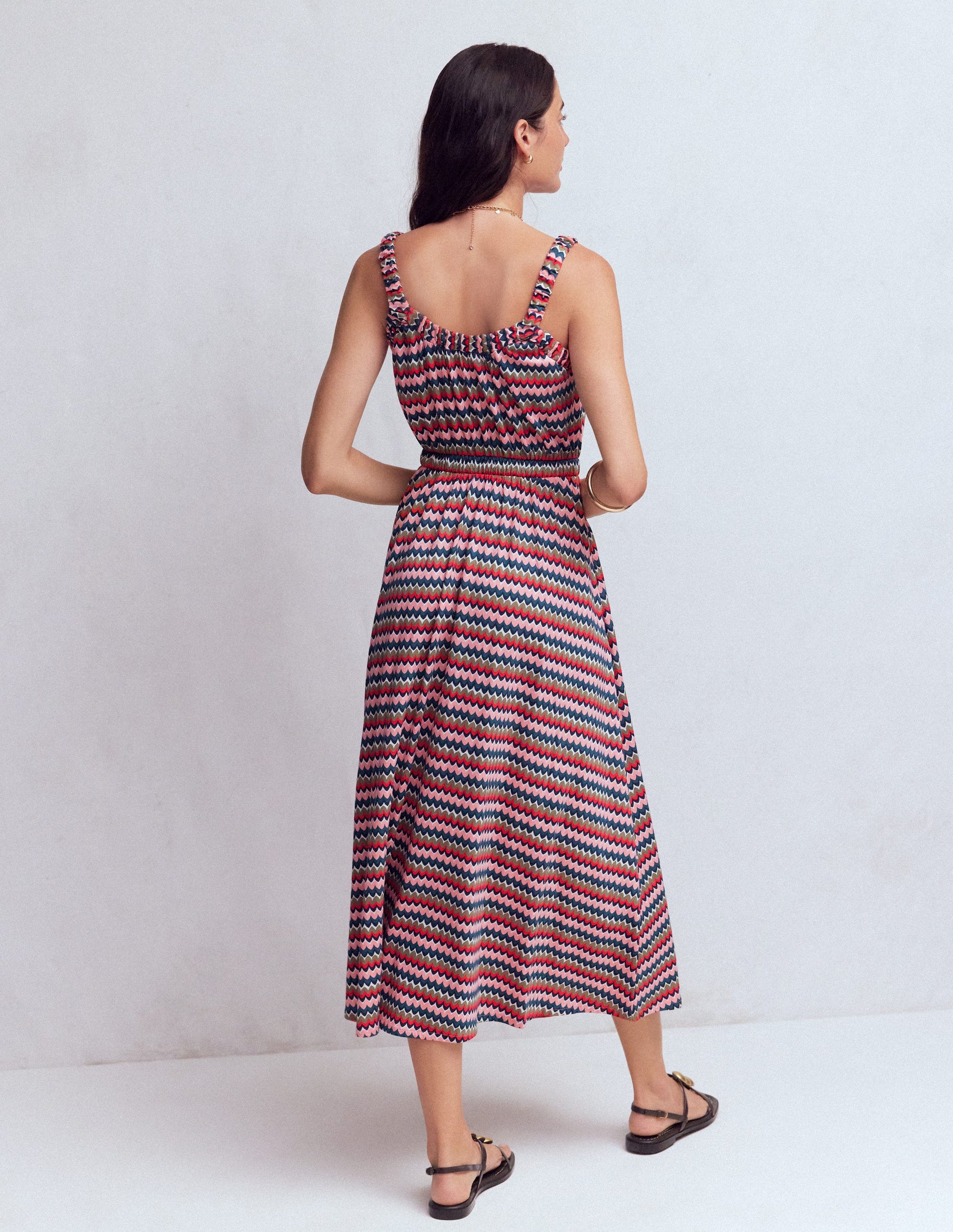 Scoop Neck Jersey Dress-Multi, Zigzag Ripple-3