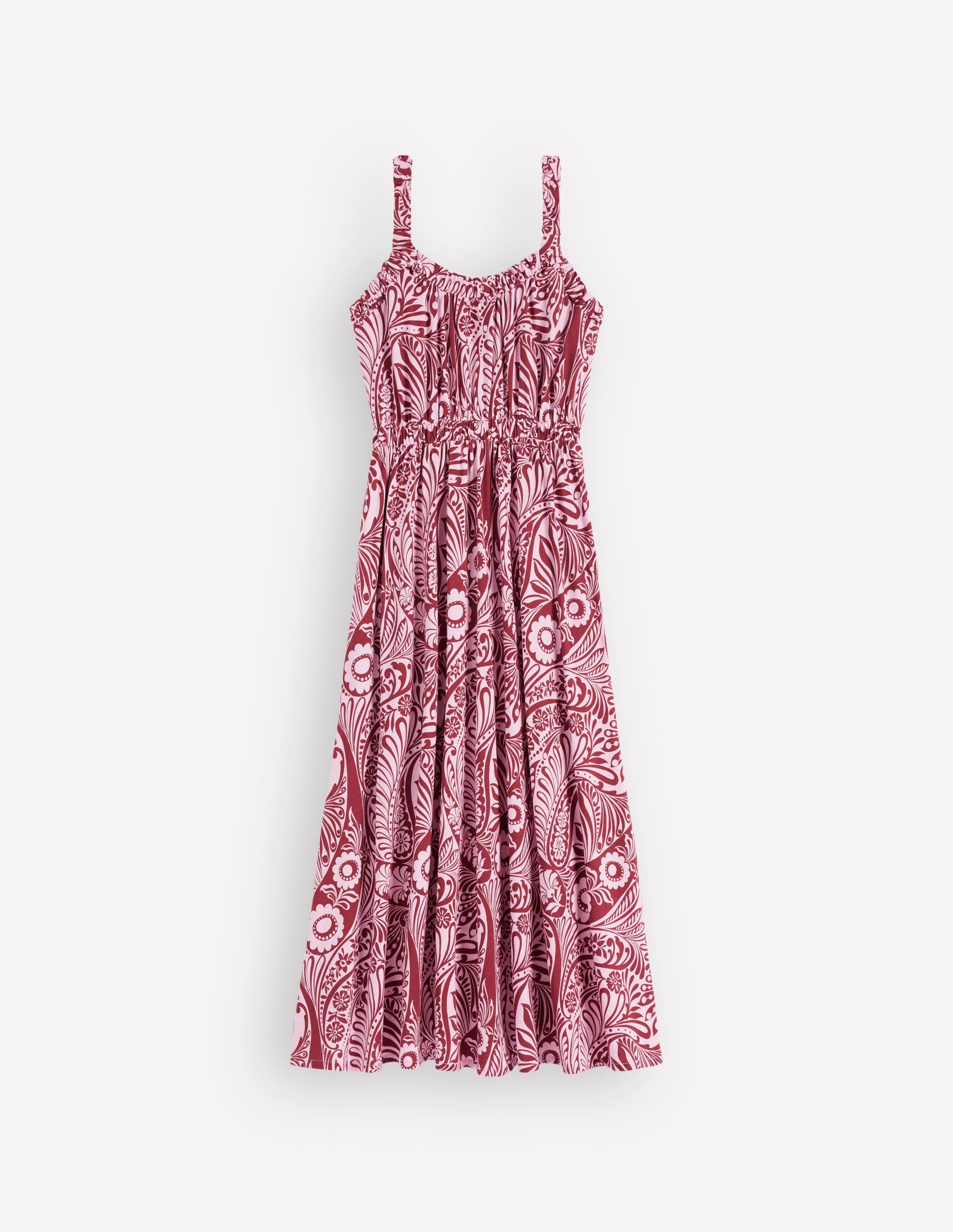 Scoop Neck Jersey Dress-Pink, Enchanted Paisley-6