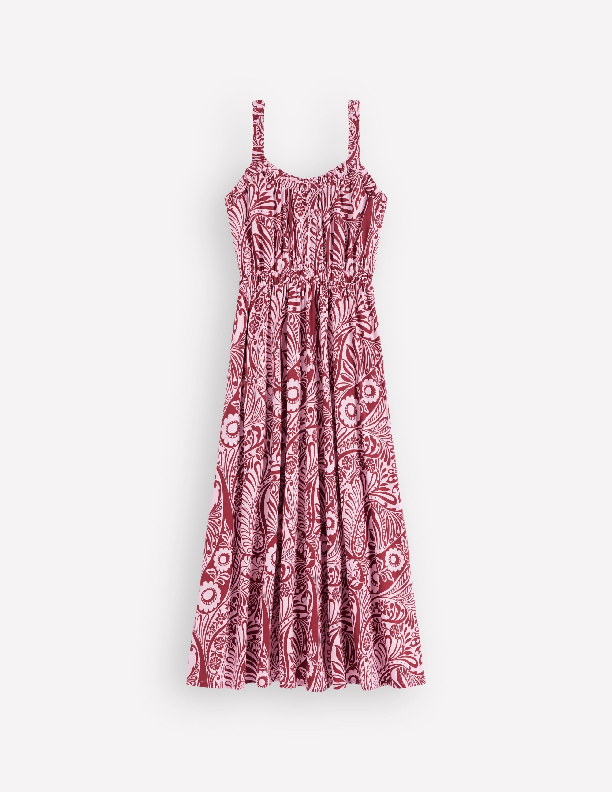 Scoop Neck Jersey Dress-Pink, Enchanted Paisley - Image 6