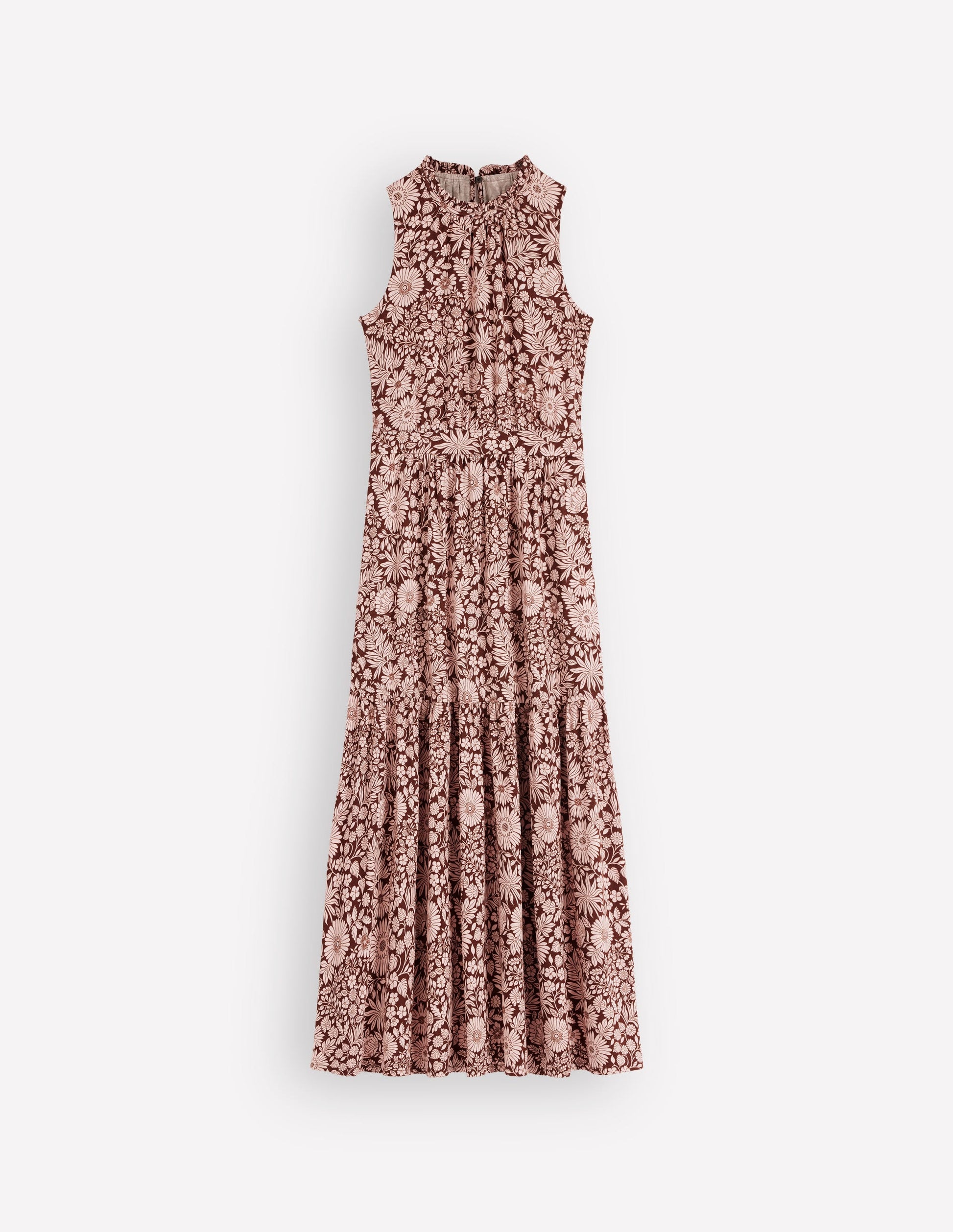 Camalie Jersey Maxi Dress-Raw Umber, Flowerbed Bloom-8