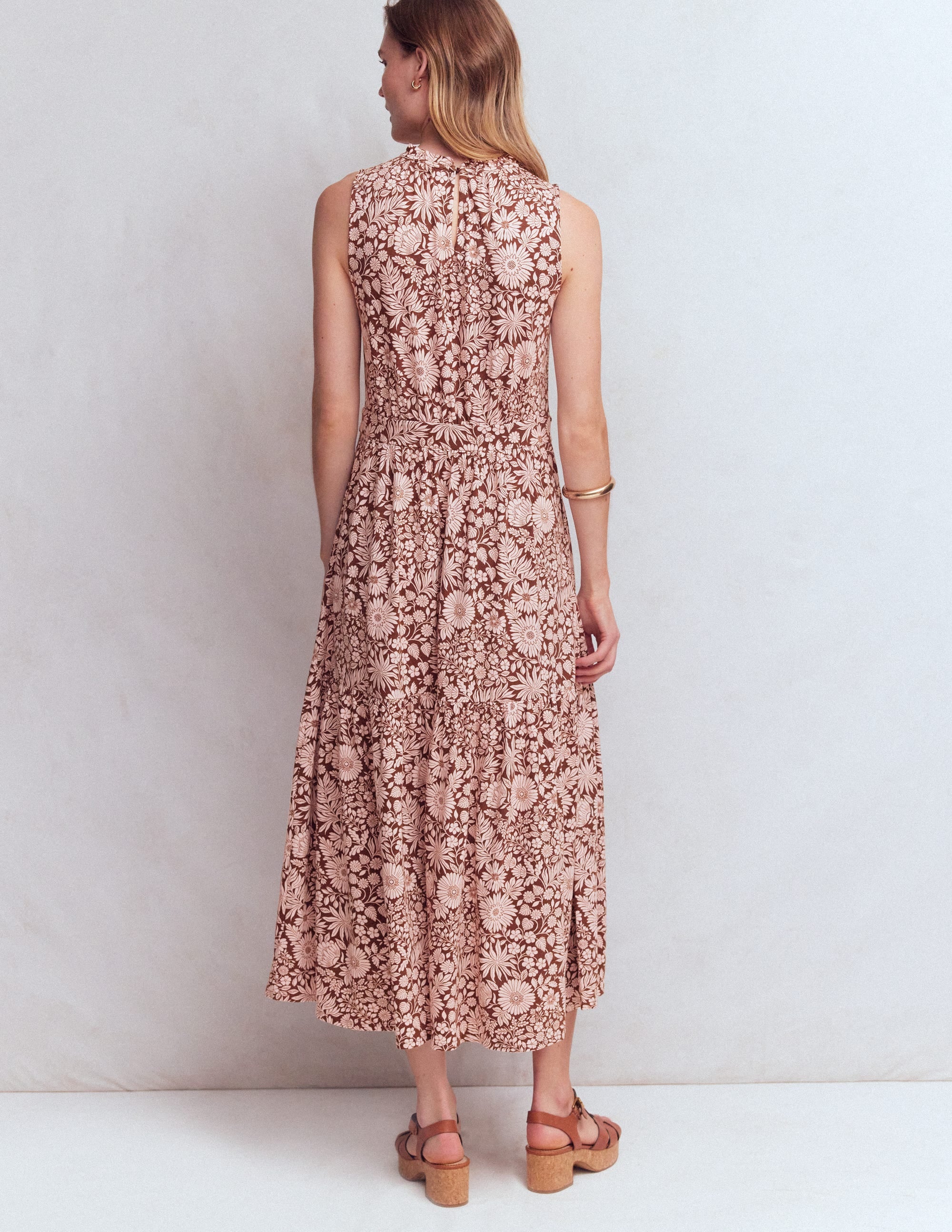 Camalie Jersey Maxi Dress-Raw Umber, Flowerbed Bloom - Image 3