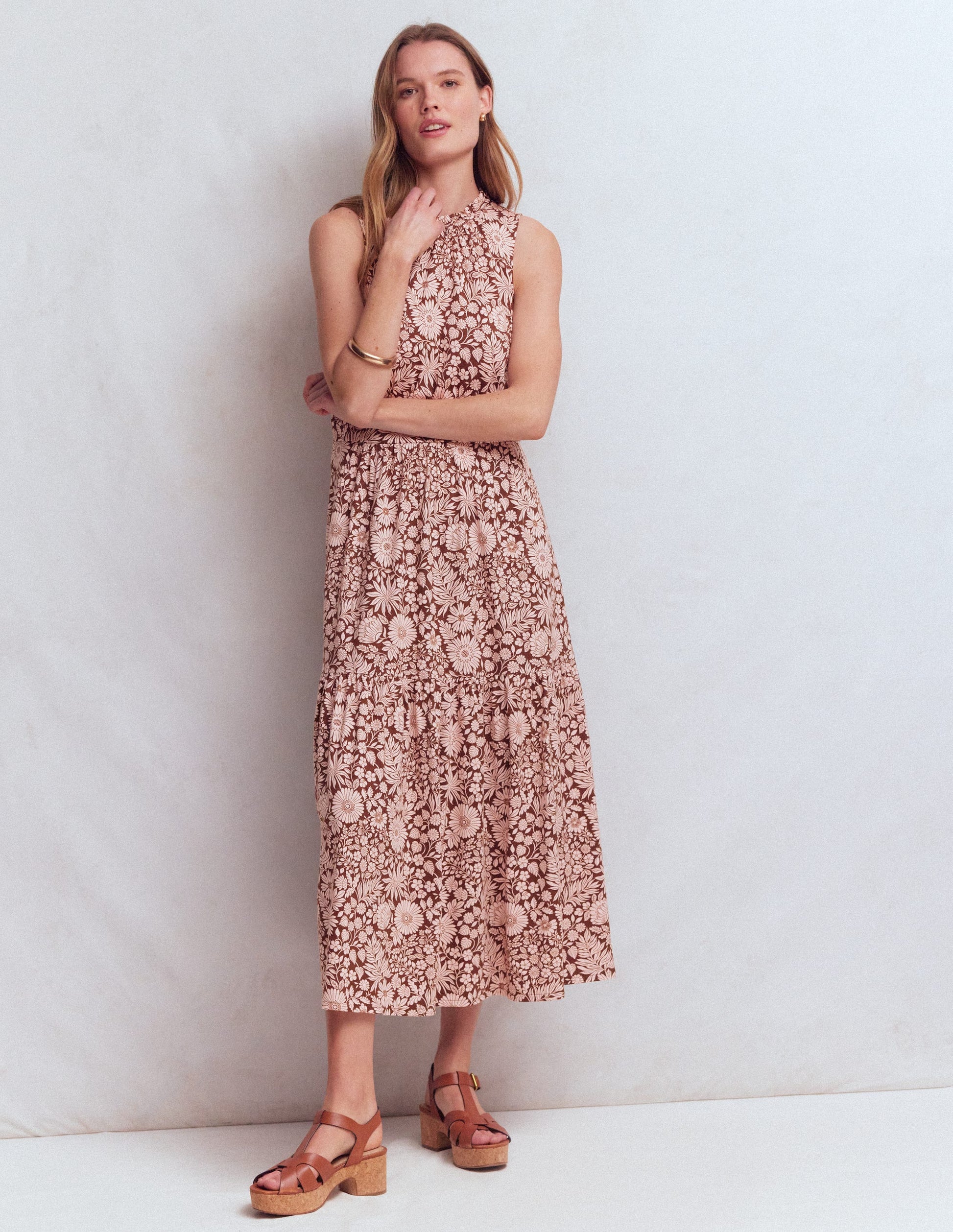 Camalie Jersey Maxi Dress-Raw Umber, Flowerbed Bloom-6