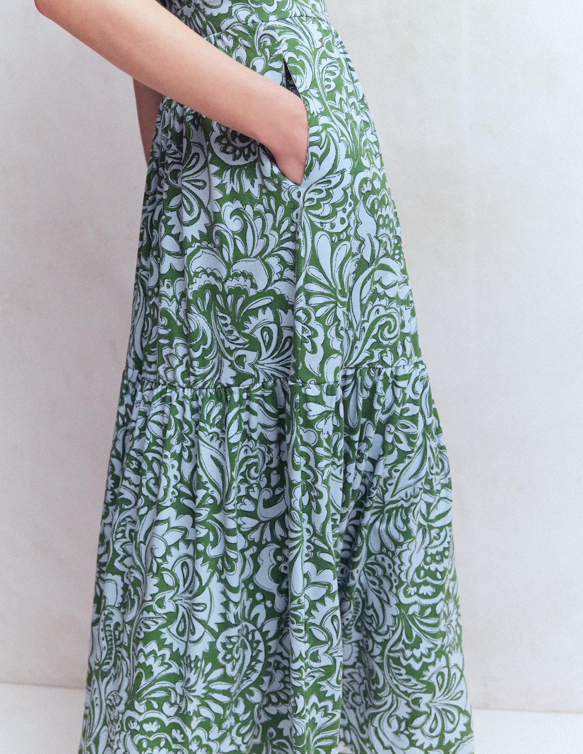 Boden Women's Camalie Jersey Maxi Dress in Green | Size 0