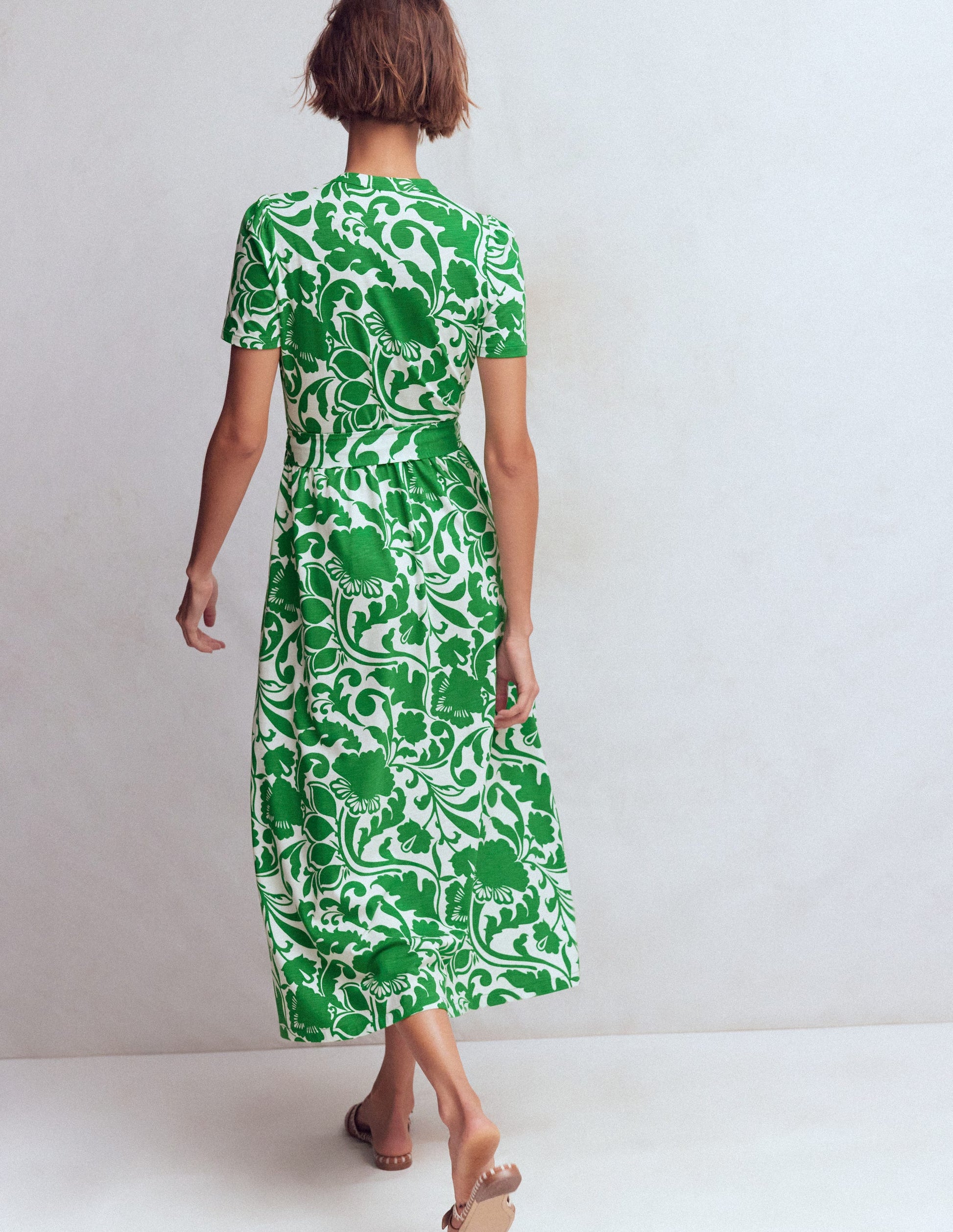 Naomi Jersey Midi Dress-Green, Flourishing Meadow | Boden USA Naomi Jersey Midi Dress-Green, Flourishing Meadow | Boden USA