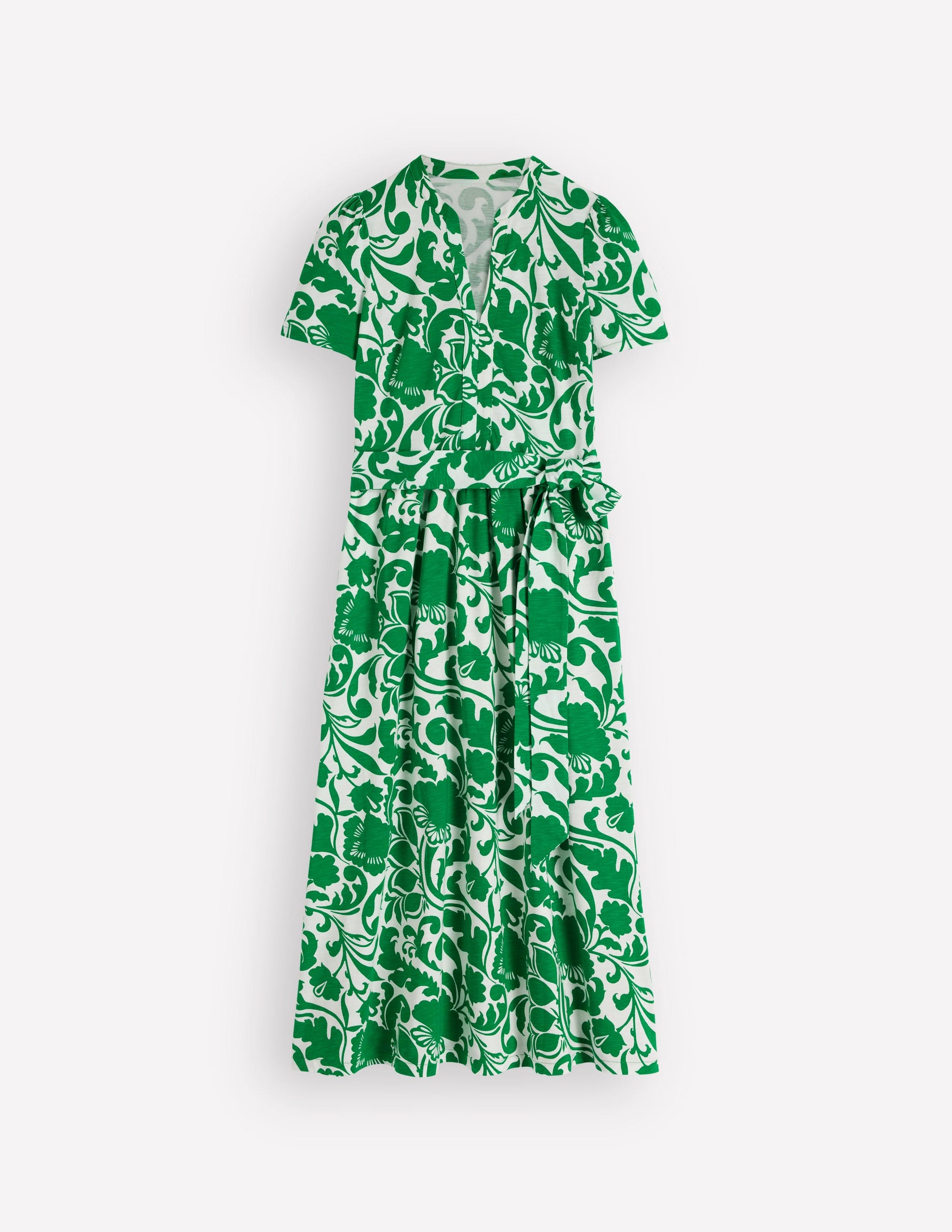 Naomi Jersey Midi Dress-Green, Flourishing Meadow-7