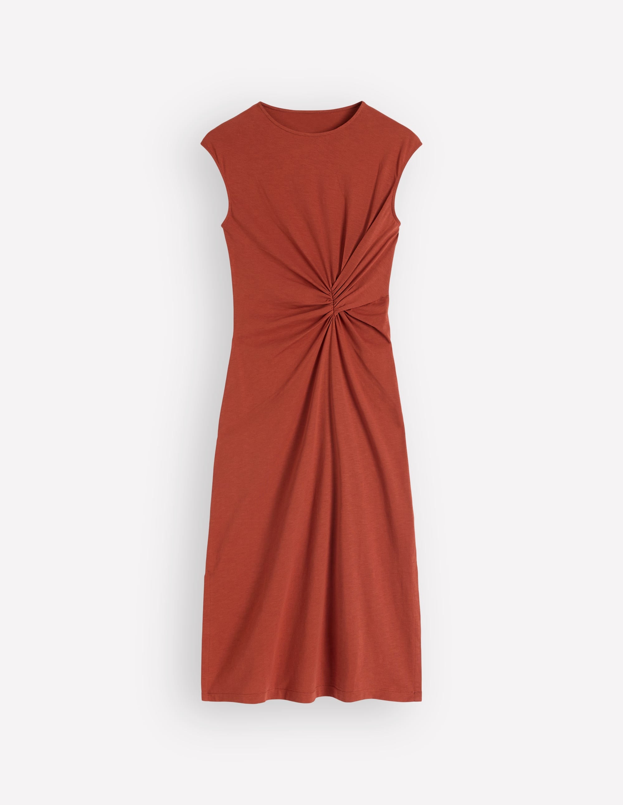Delilah Twisted Midi Dress-Burnt Orange - Image 5