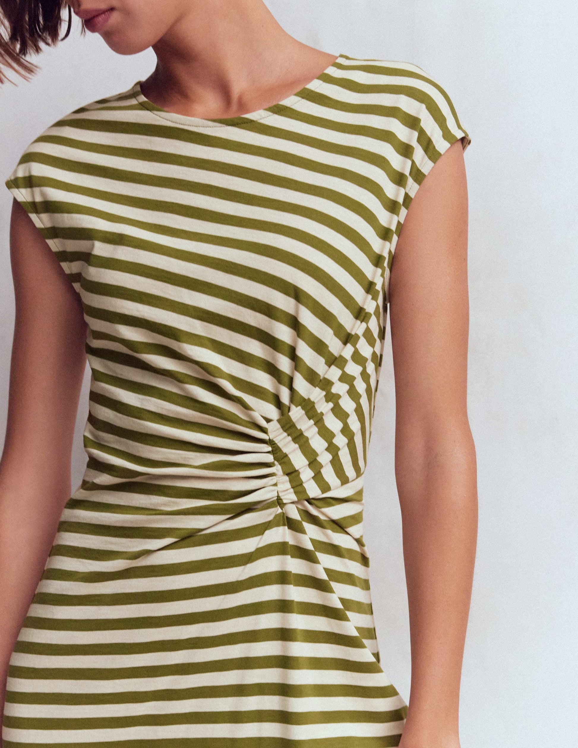 Delilah Twisted Midi Dress-Stripe-2