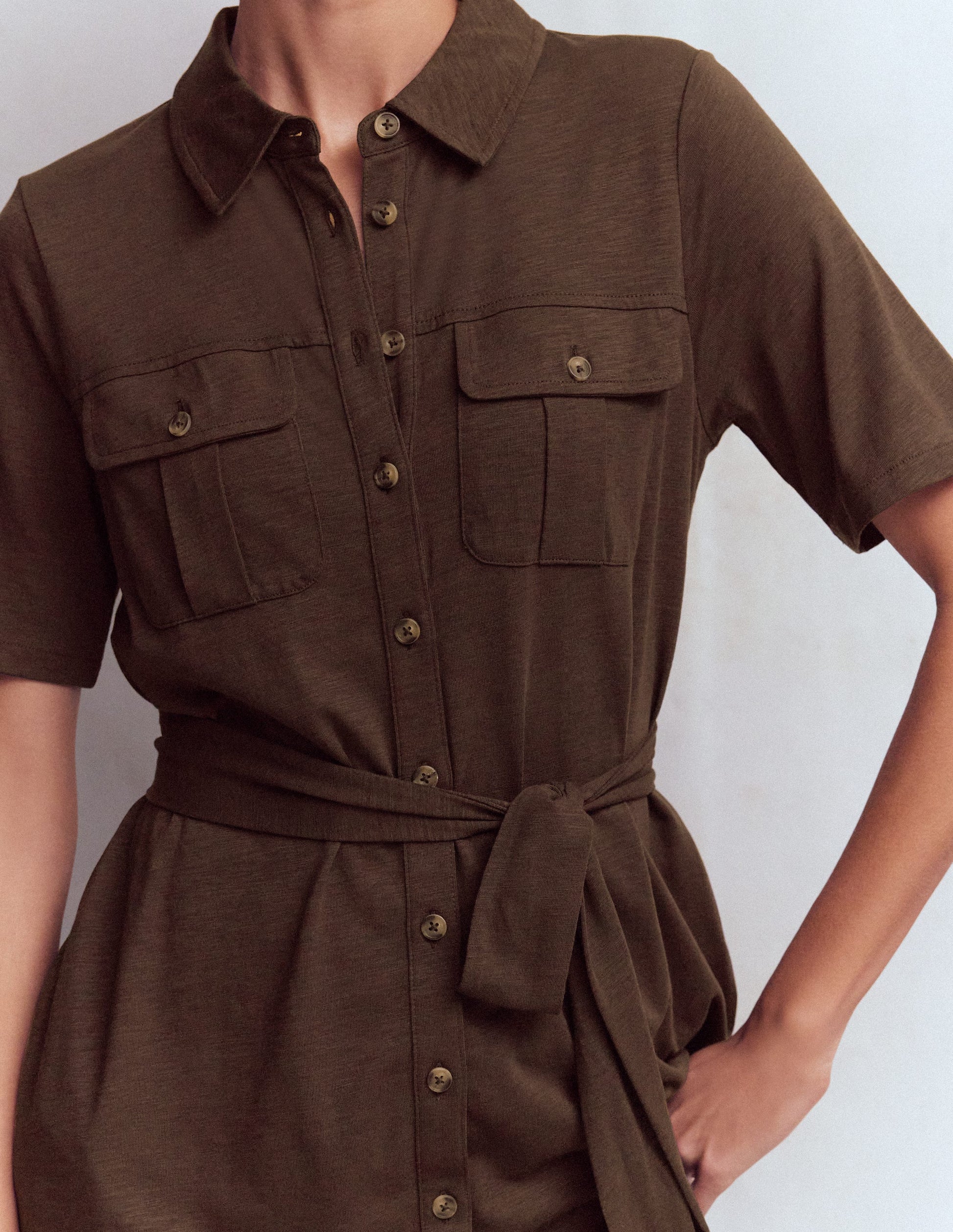 button up brown dress Polagram Evermore Collared Mini Dress main image 0