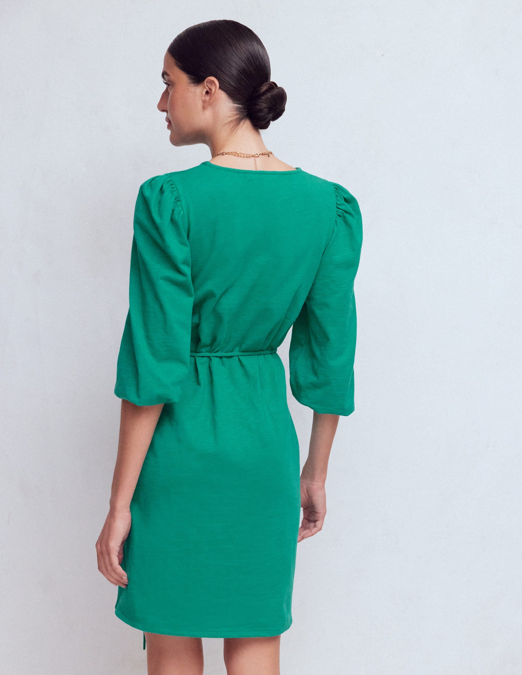 Cary V-Neck Short Dress-Deep Teal - Image 3