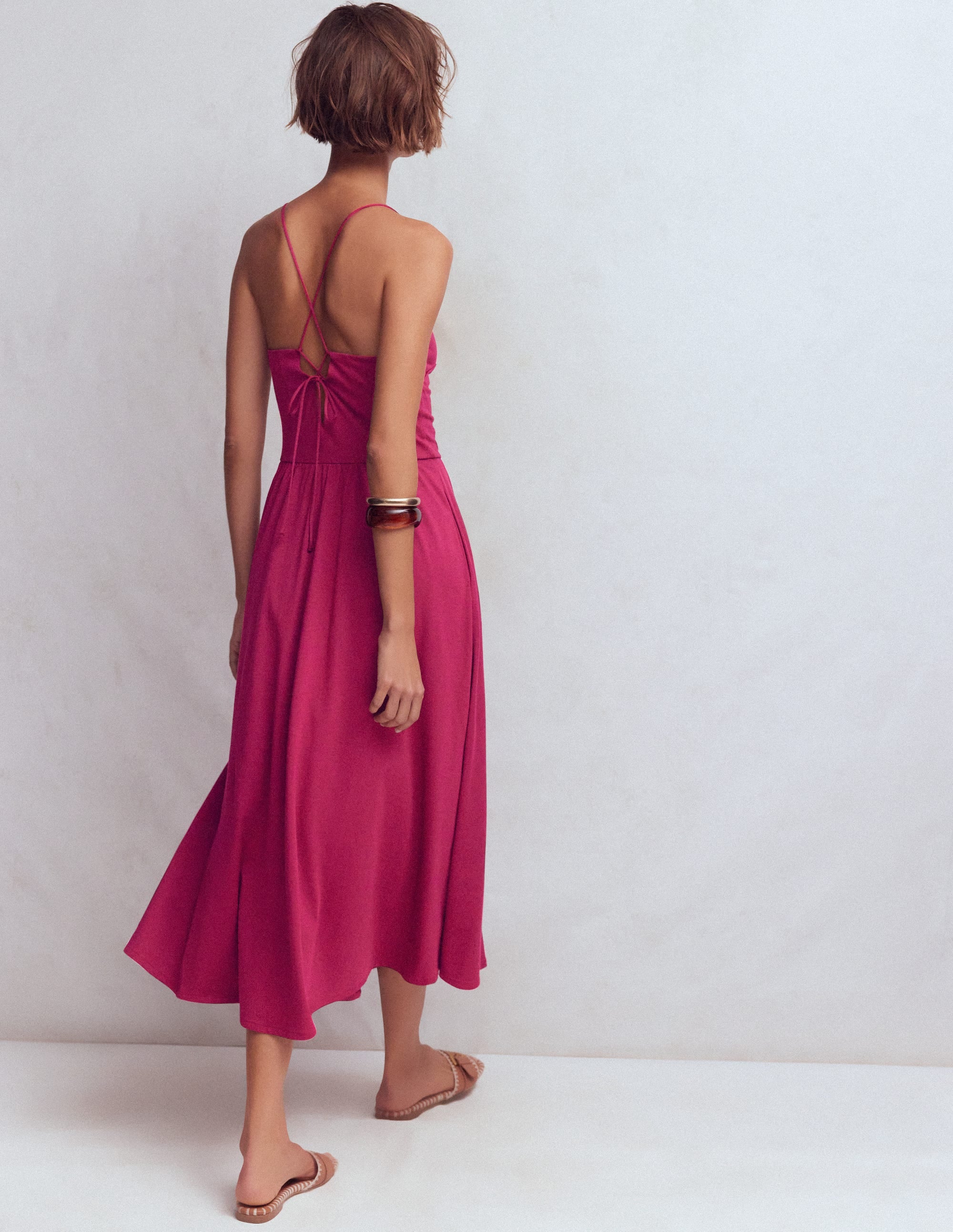 Cross Back Jersey Dress - Beet Red | Boden USA