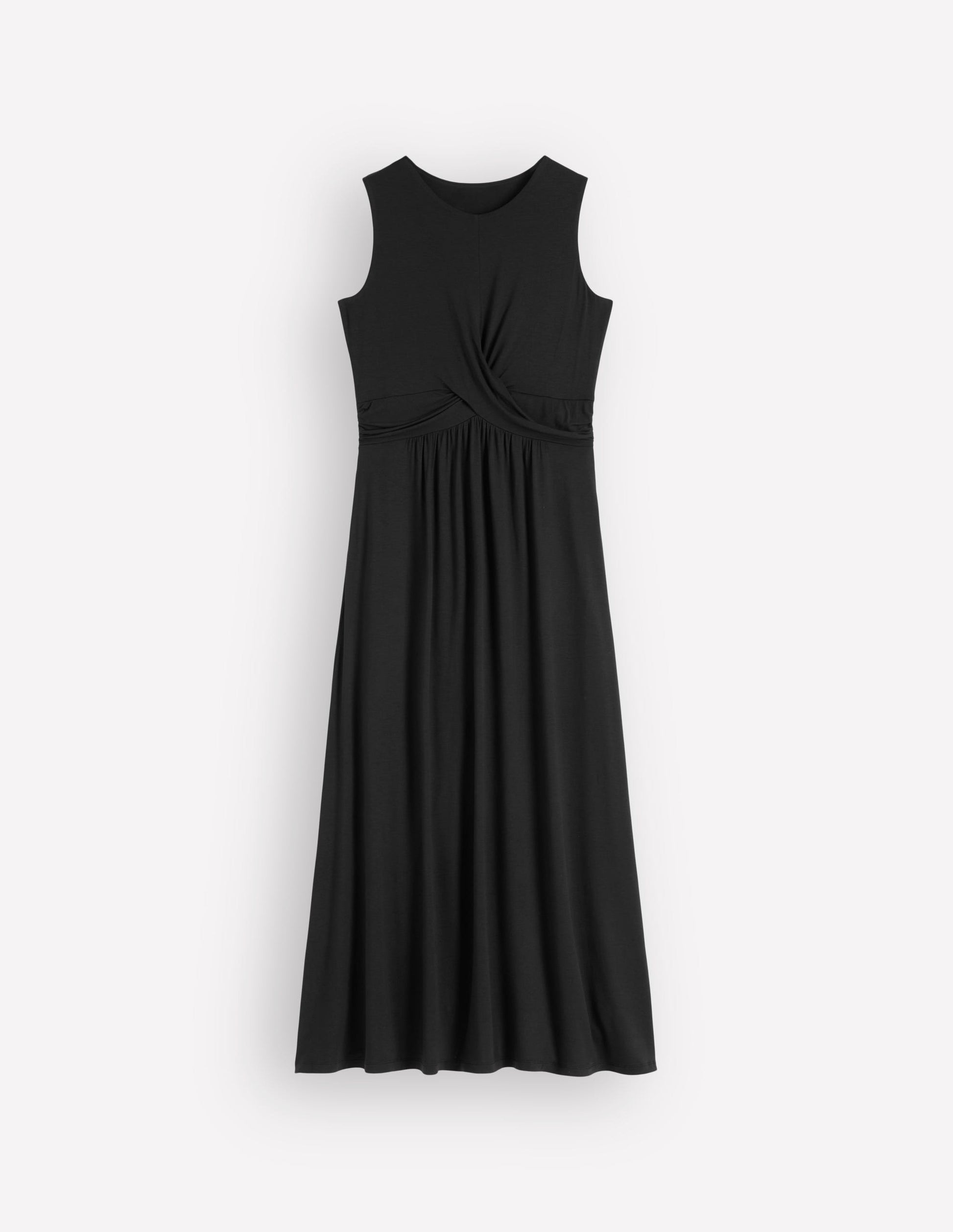 Zara Cross Waist Jersey Dress-Black-5