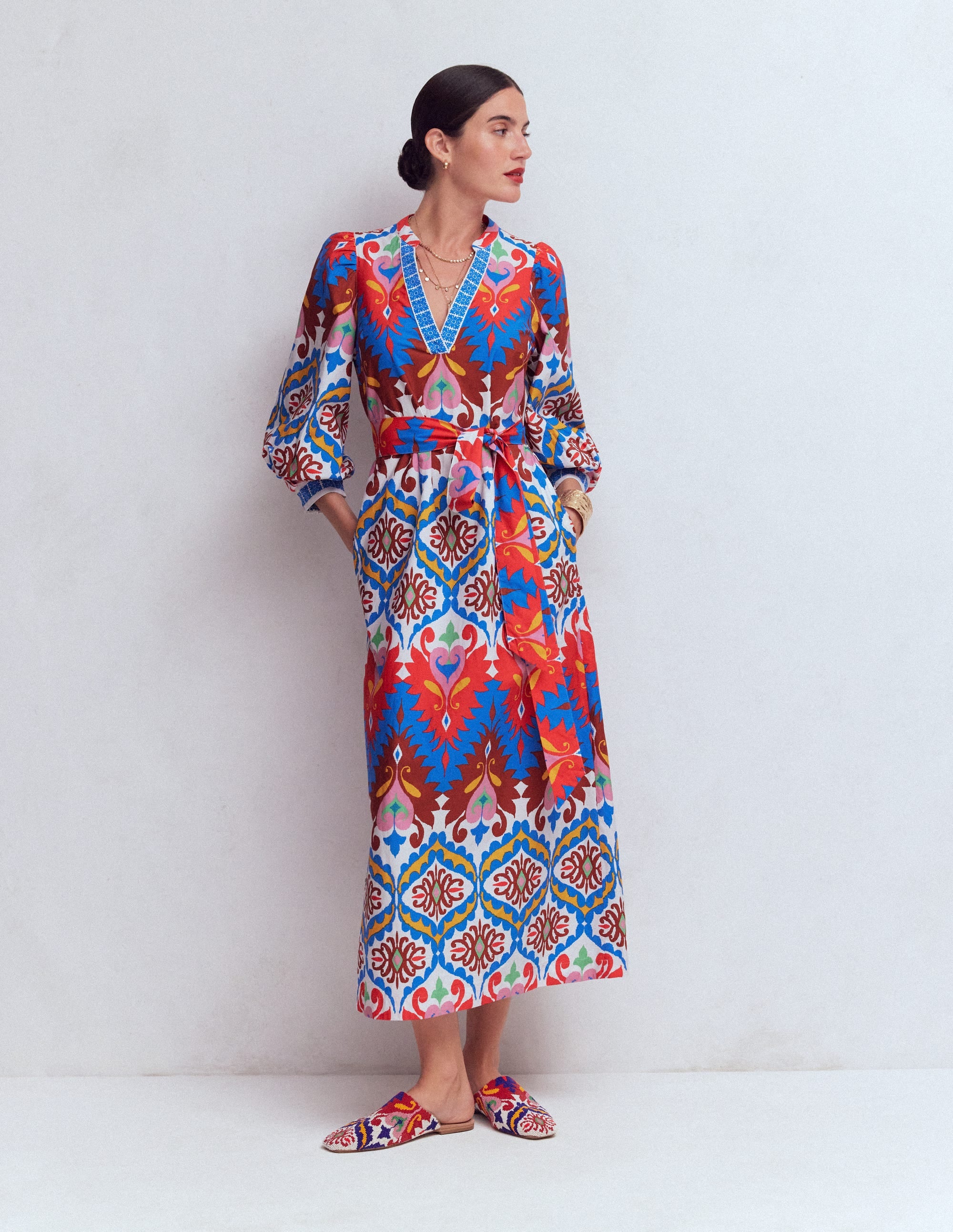 Octavia Cotton Dress - Multi Ikat Dream | Boden USA