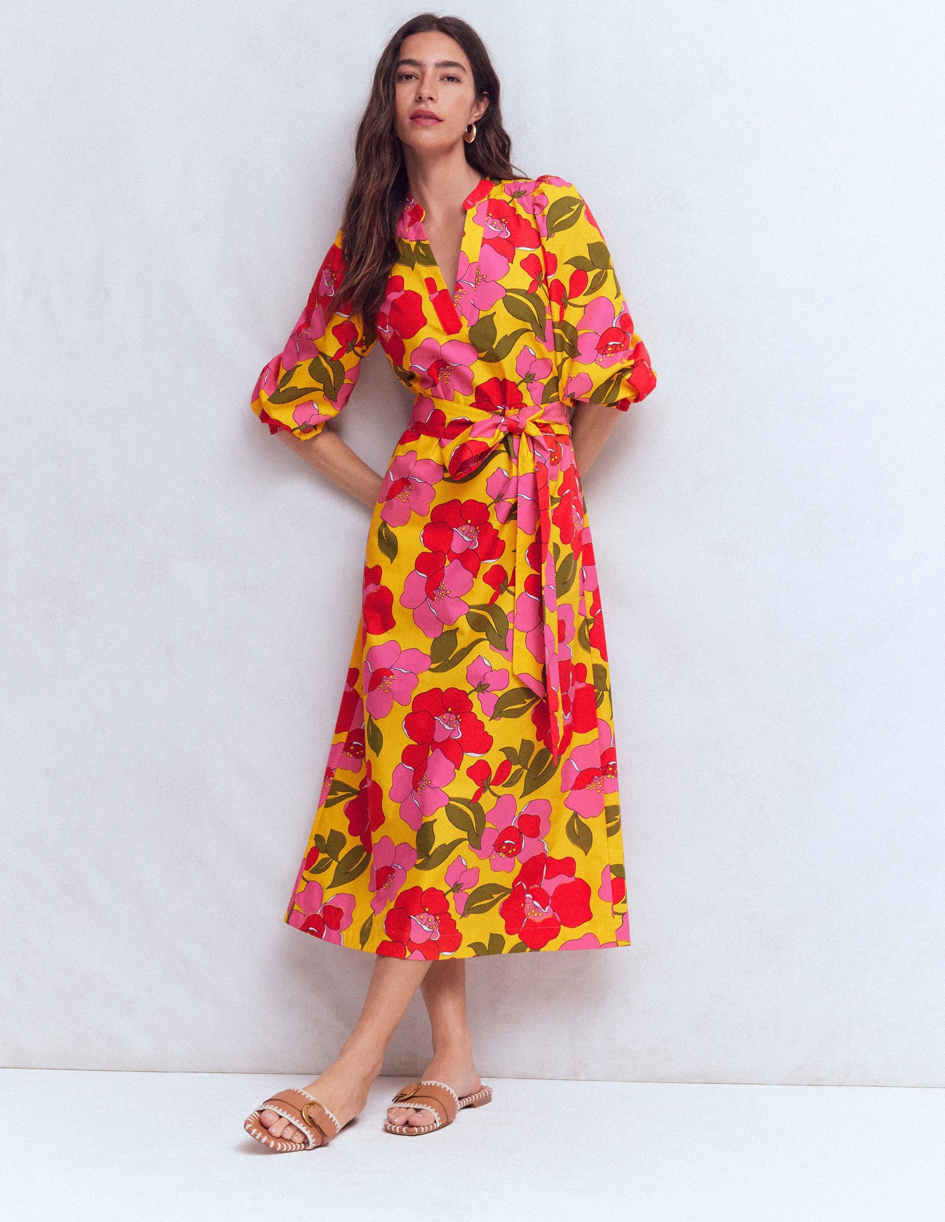 Octavia Cotton Dress-Yellow Radiant Bloom-2