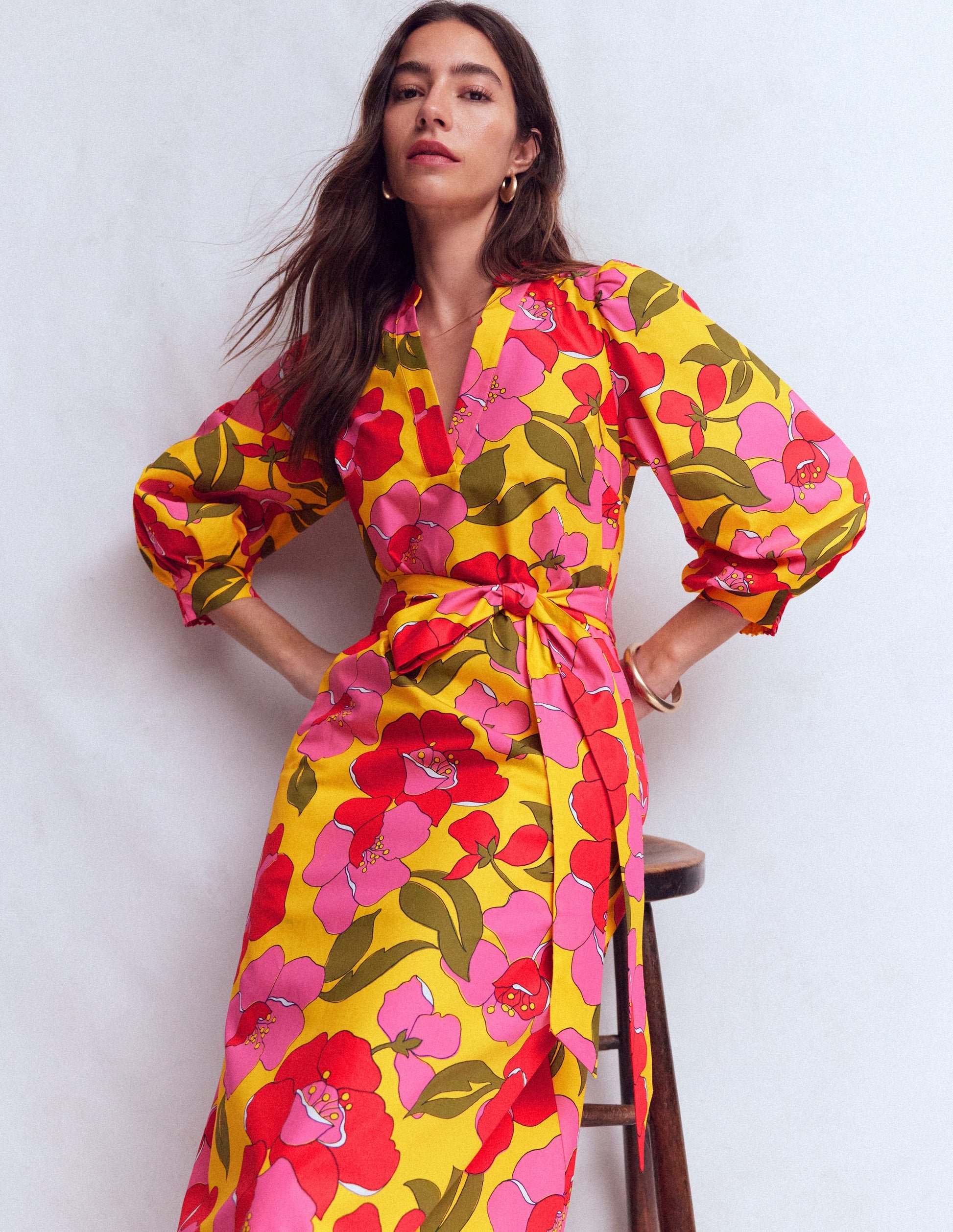 Octavia Cotton Dress-Yellow Radiant Bloom-5