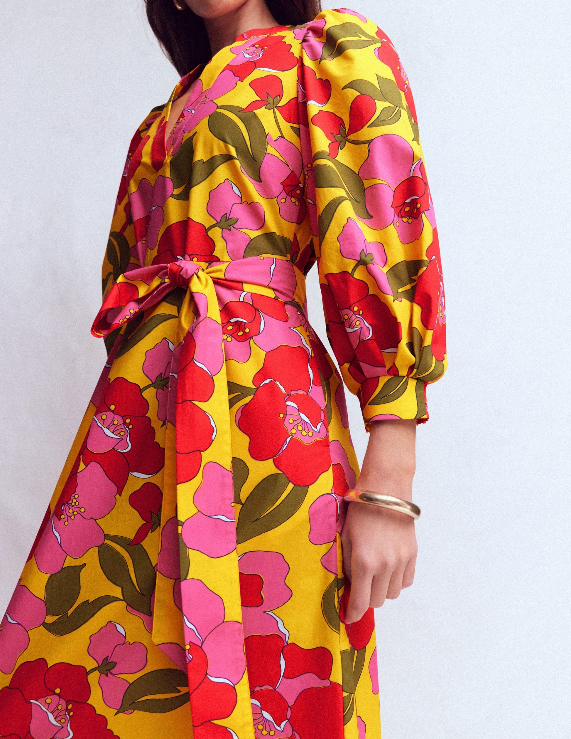 Octavia Cotton Dress-Yellow Radiant Bloom-6