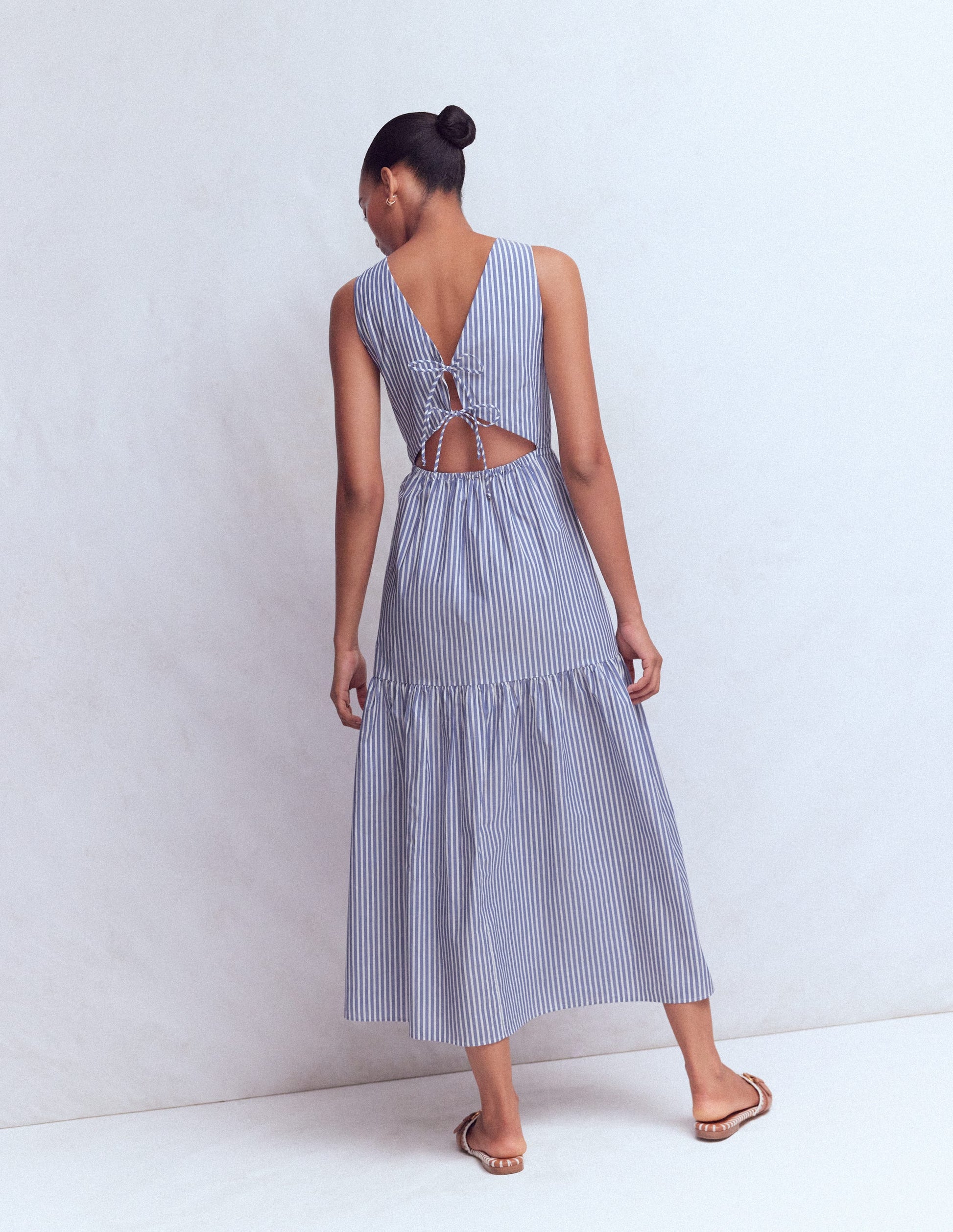 Boden Women's Sleeveless Poplin Dress in Blue | Size 20/22 Boden Women's Sleeveless Poplin Dress in Blue | Size 20/22