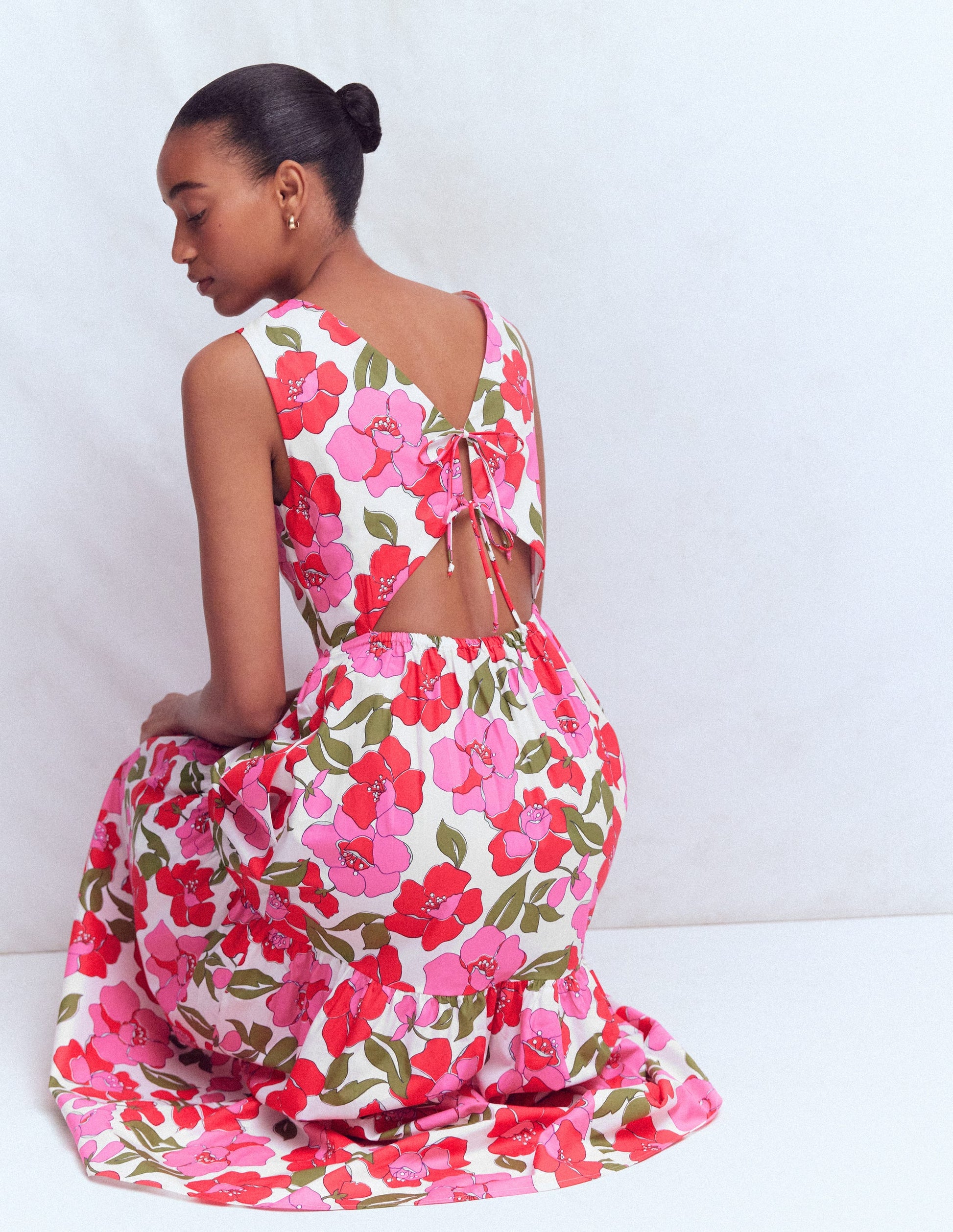 Sleeveless Poplin Dress-Pink Radiant Bloom-6