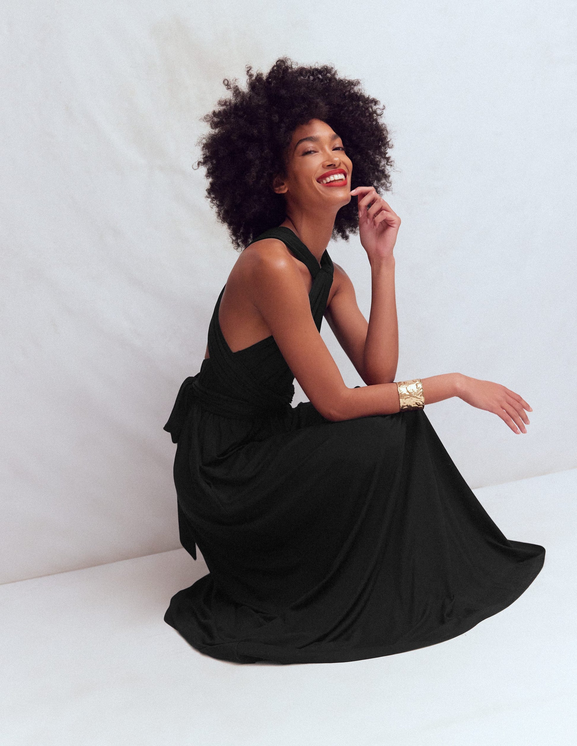 Boden Women's Multiway Jersey Maxi Dress in Black | Size 10 Boden Women's Multiway Jersey Maxi Dress in Black | Size 10