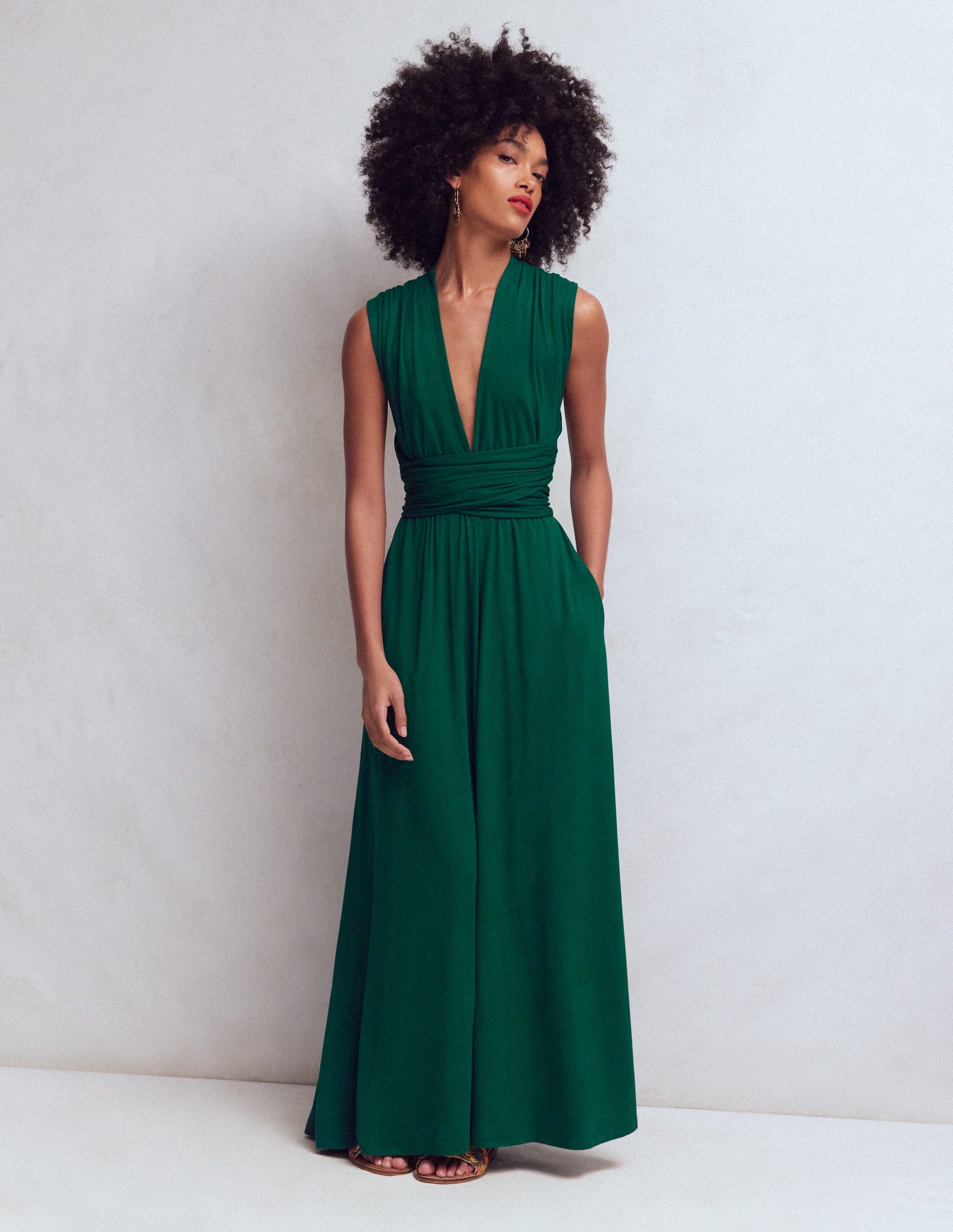 Multiway Jersey Maxi Dress-Emerald Night | Boden USA Multiway Jersey Maxi Dress-Emerald Night | Boden USA