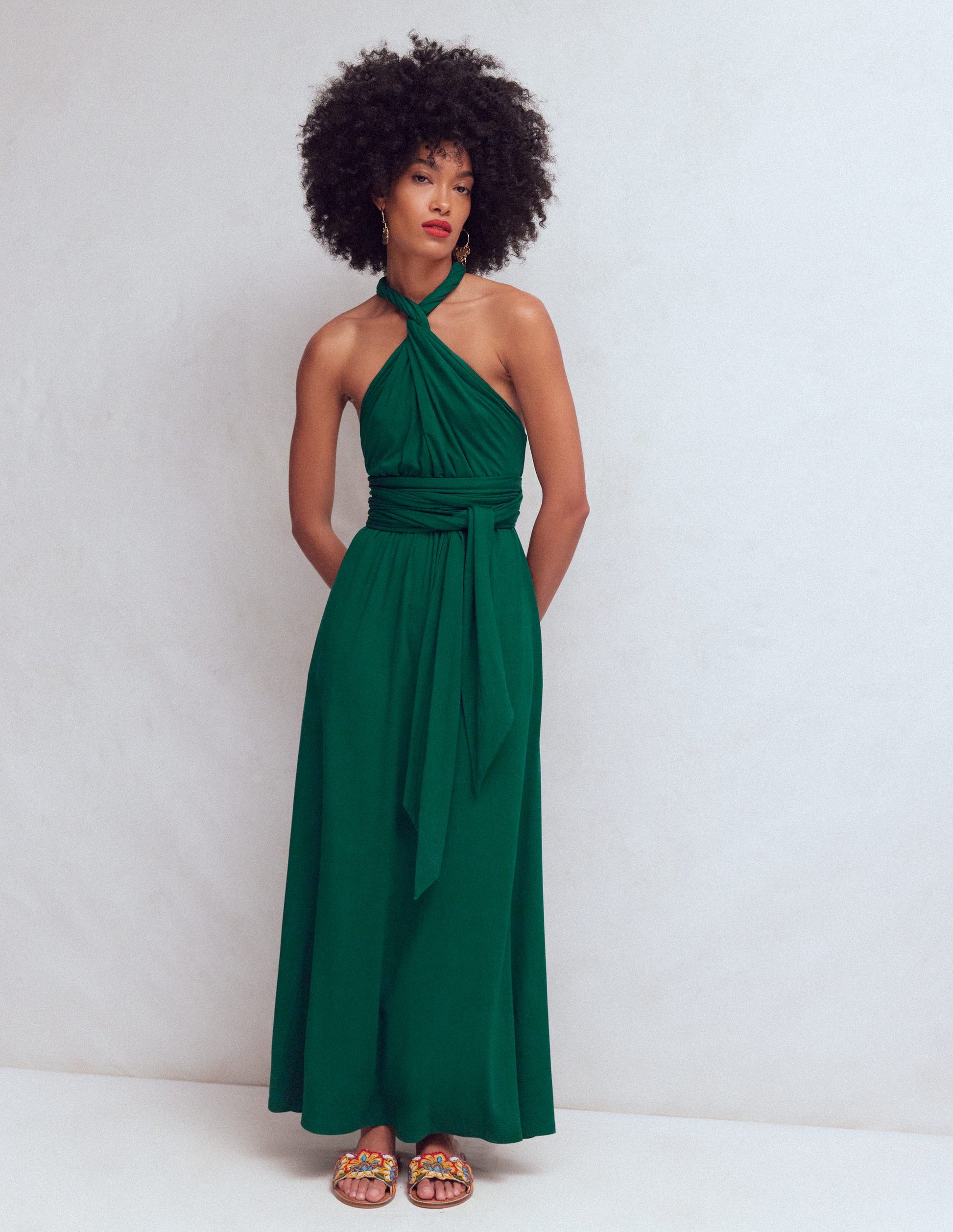 Multiway Jersey Maxi Dress-Emerald Night | Boden USA Multiway Jersey Maxi Dress-Emerald Night | Boden USA