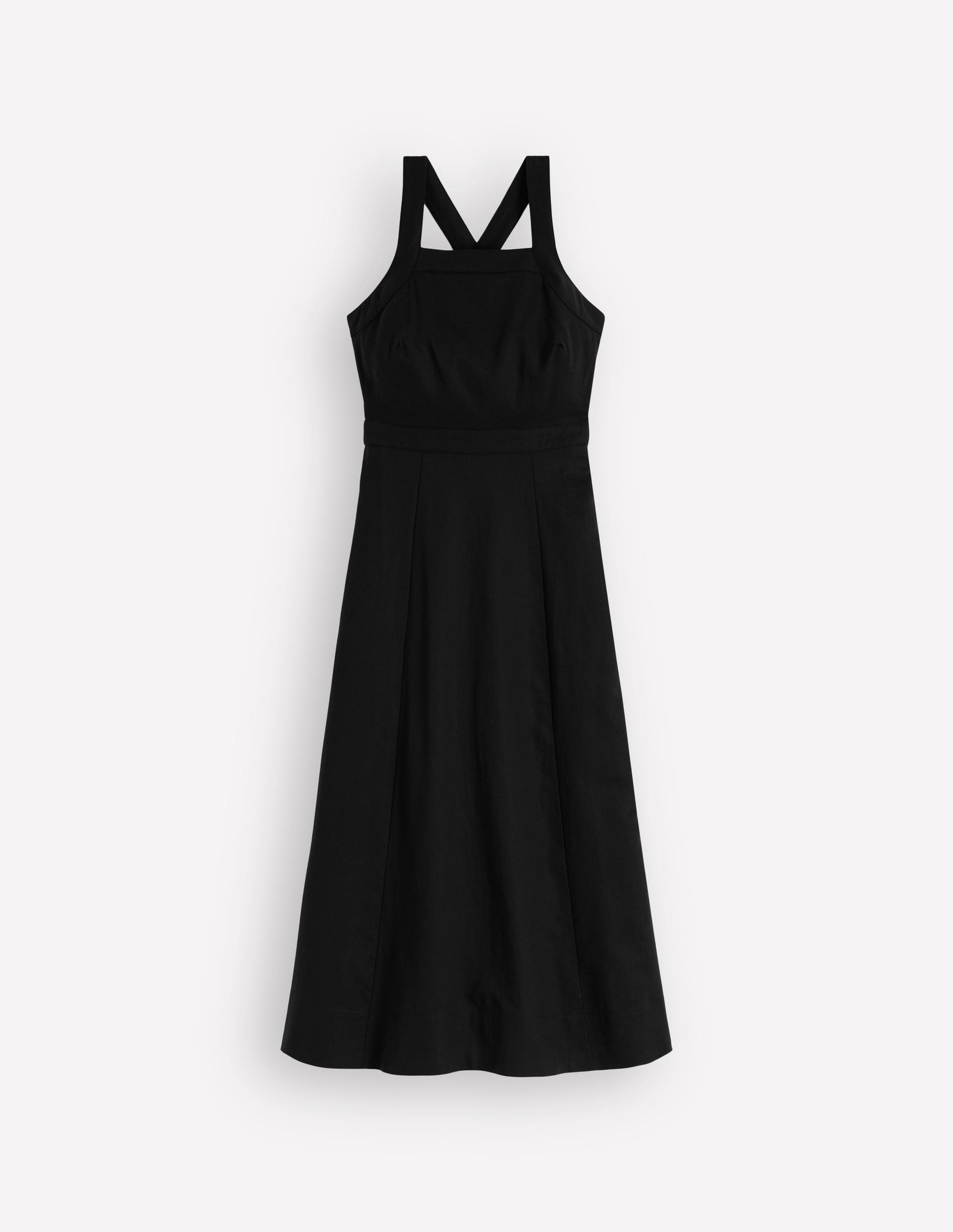 boden black linen dress Boden Women's Cross-Back Linen Blend Dress in Black