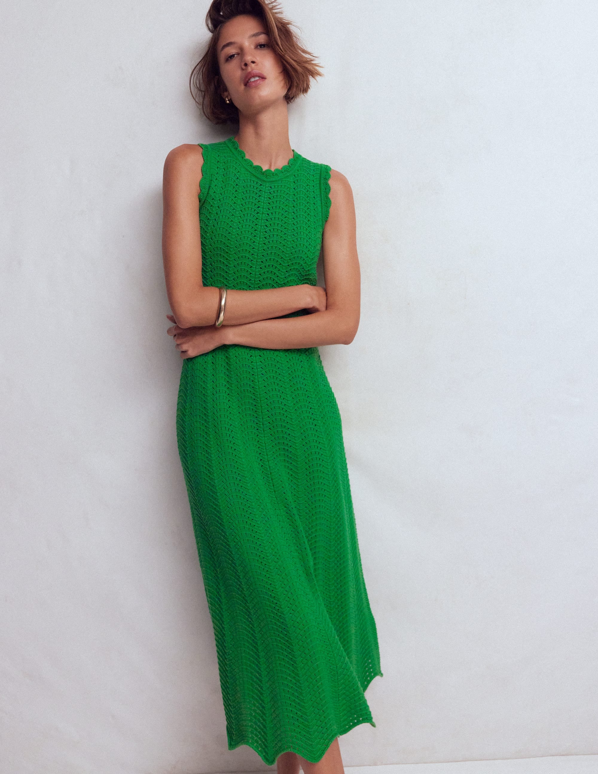 Stella Maxi Crochet Dress-Shamrock Green