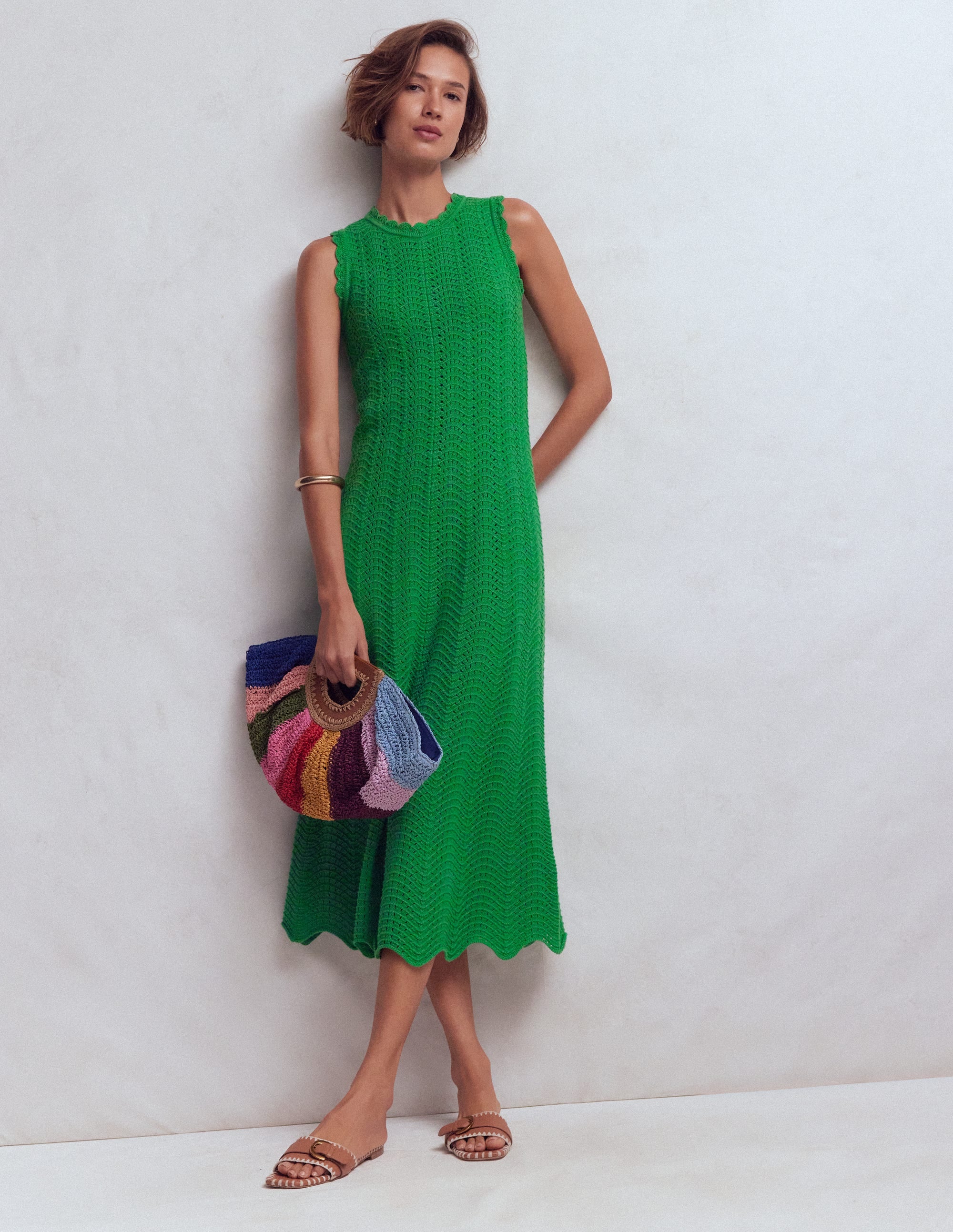 Stella Maxi Crochet Dress-Shamrock Green - Image 4