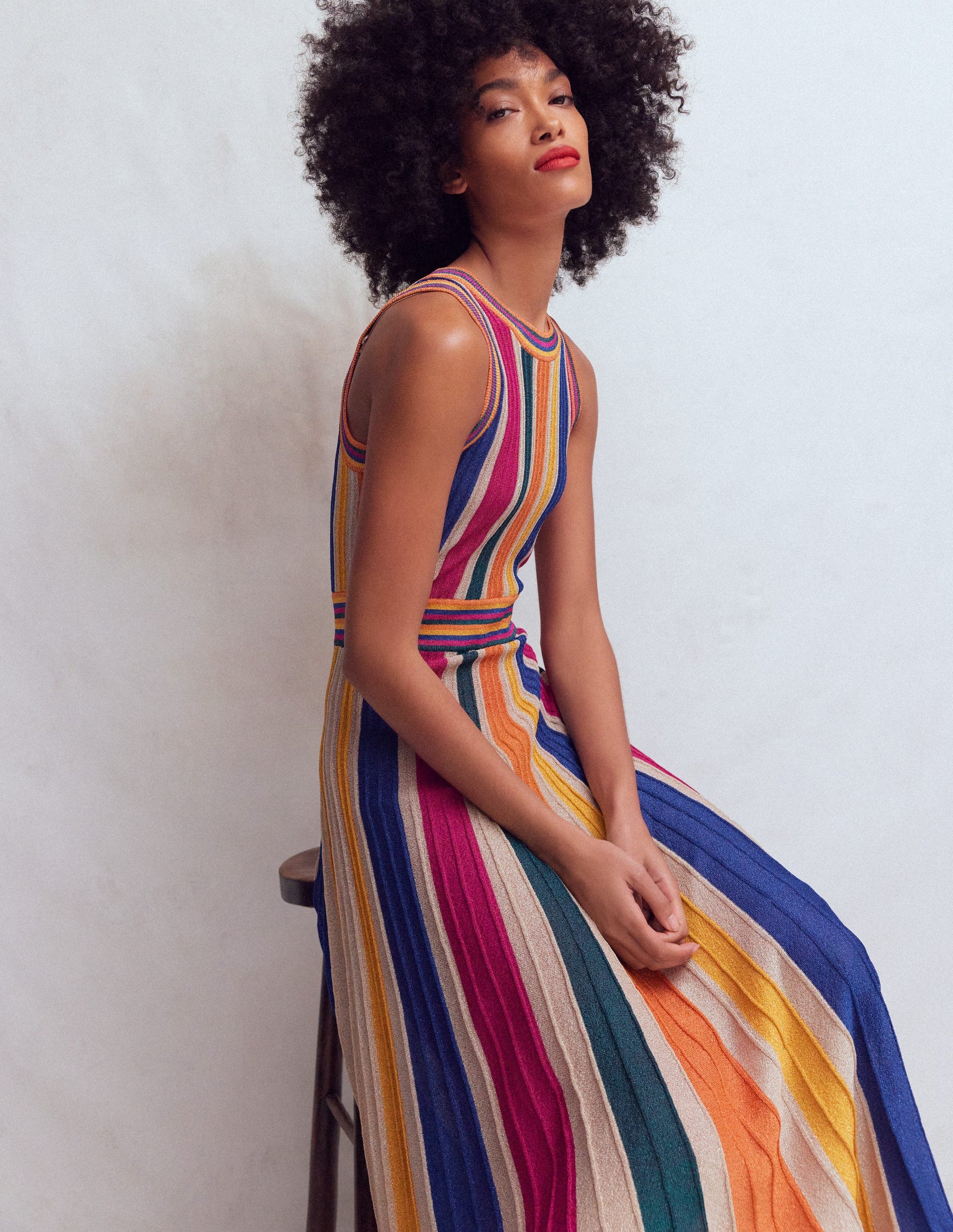 Metallic Multi Stripe Dress-Metallic Multi Stripe Metallic Multi Stripe Dress-Metallic Multi Stripe