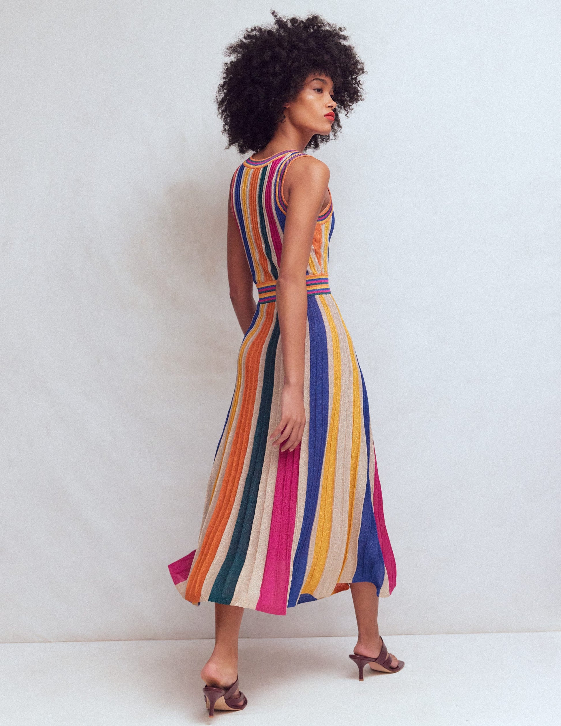 Metallic Multi Stripe Dress-Metallic Multi Stripe Metallic Multi Stripe Dress-Metallic Multi Stripe