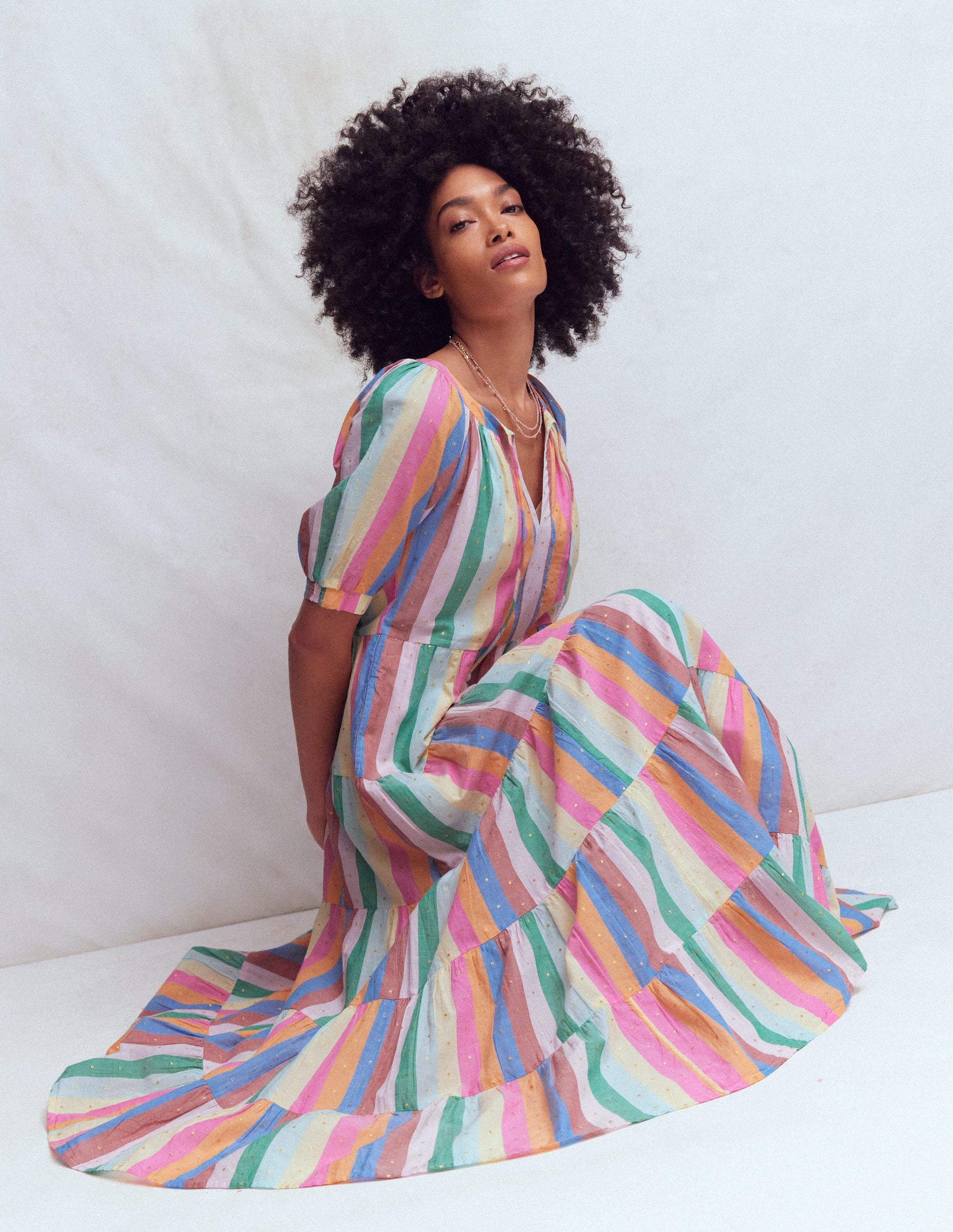striped tiered maxi dress I'm Ready Striped Tiered Maxi Dress with Shoulder Ties