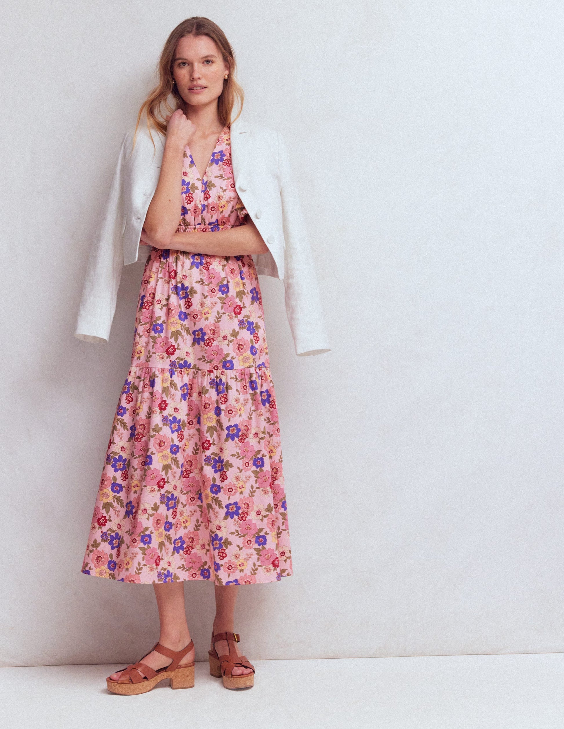 cotton puff sleeve maxi dress Boden Women's Irene Puff Sleeve Cotton Dress in Pink