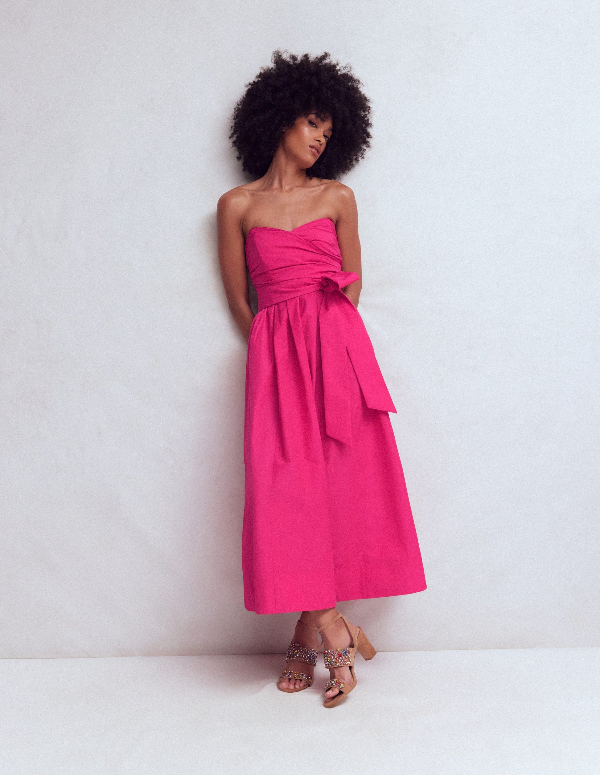 Boden Women's Strapless Taffeta Dress in Pink Boden Women's Strapless Taffeta Dress in Pink