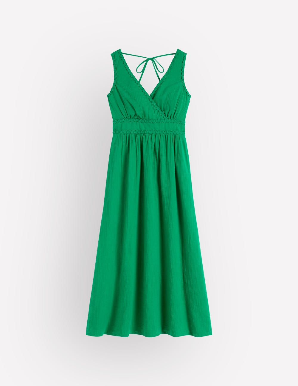 Boden Women's Lorna Trim Double Cloth Dress in Green