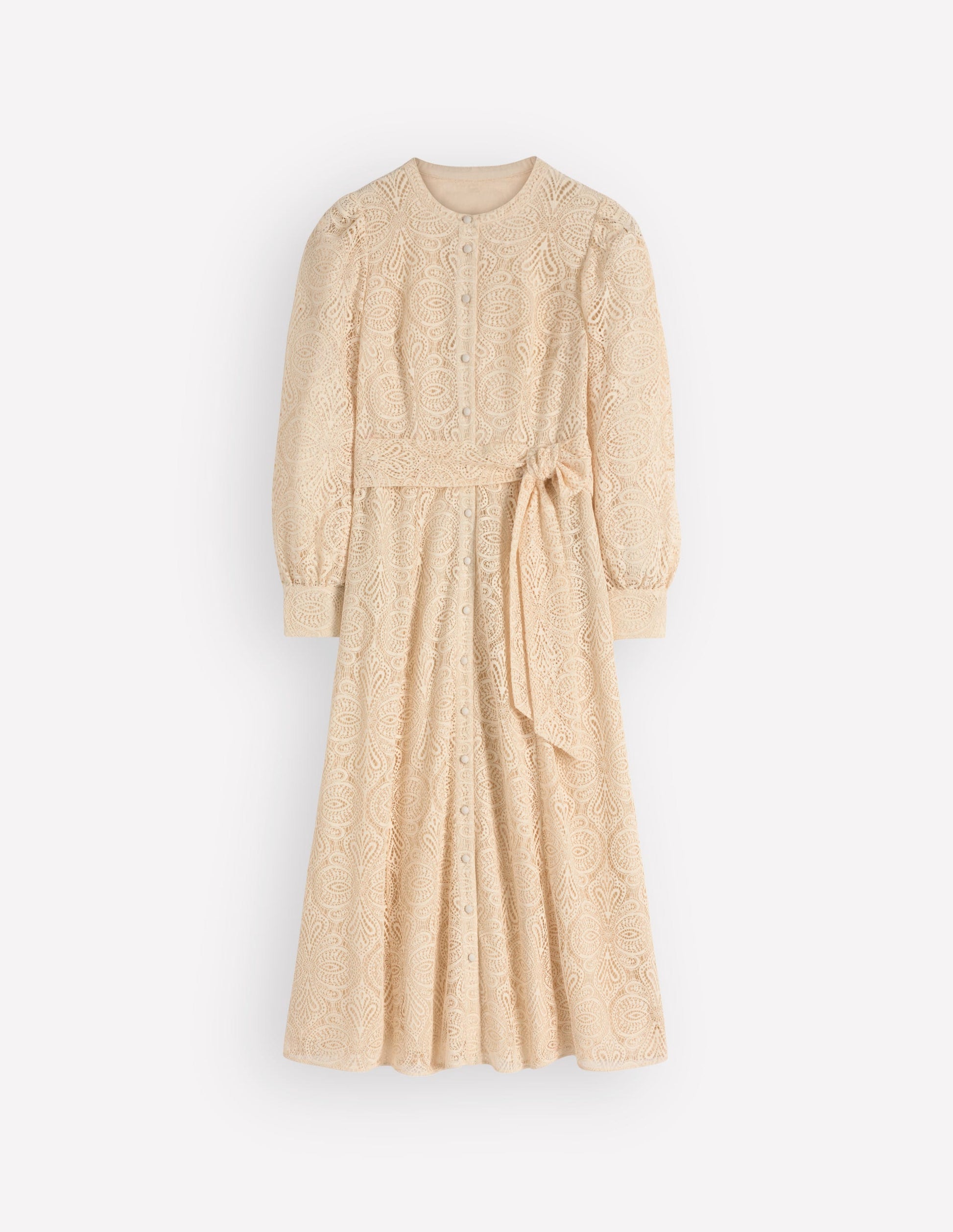 Blouson Sleeve Lace Dress-Ivory Lace-9