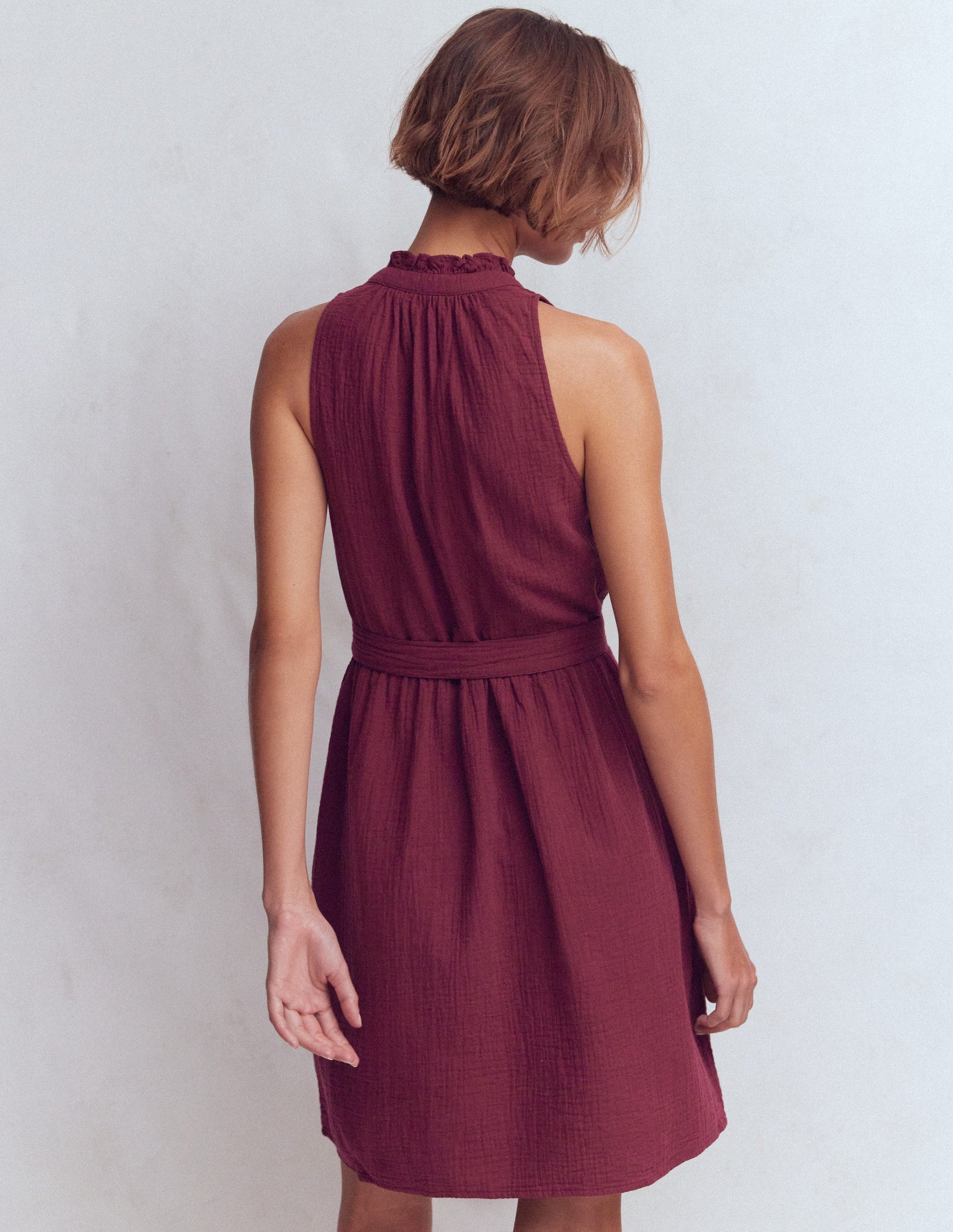 eve double cloth short dress Boden Women's Viv Double Cloth Short Dress in Purple