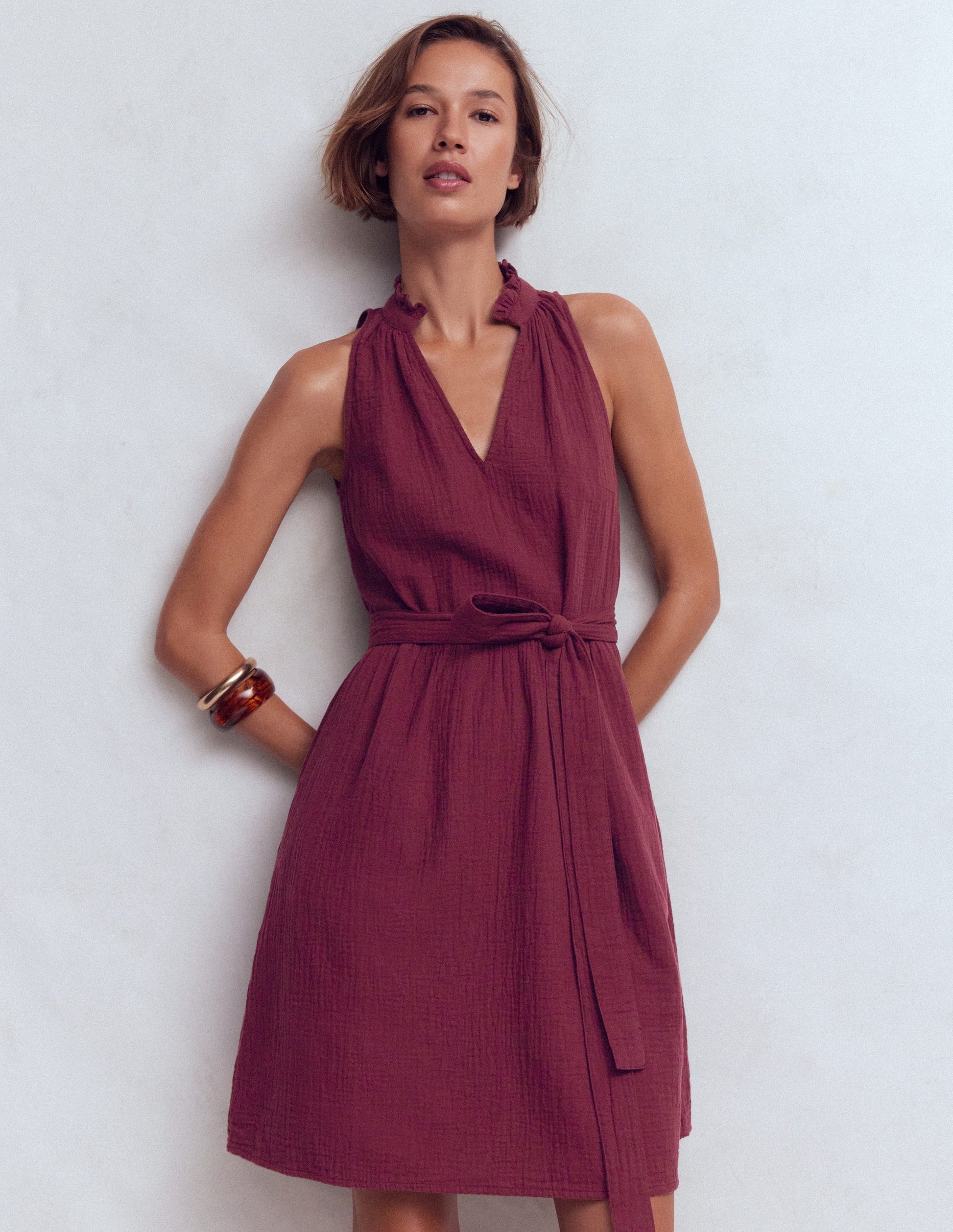 Viv Double Cloth Short Dress - Deep Wisteria