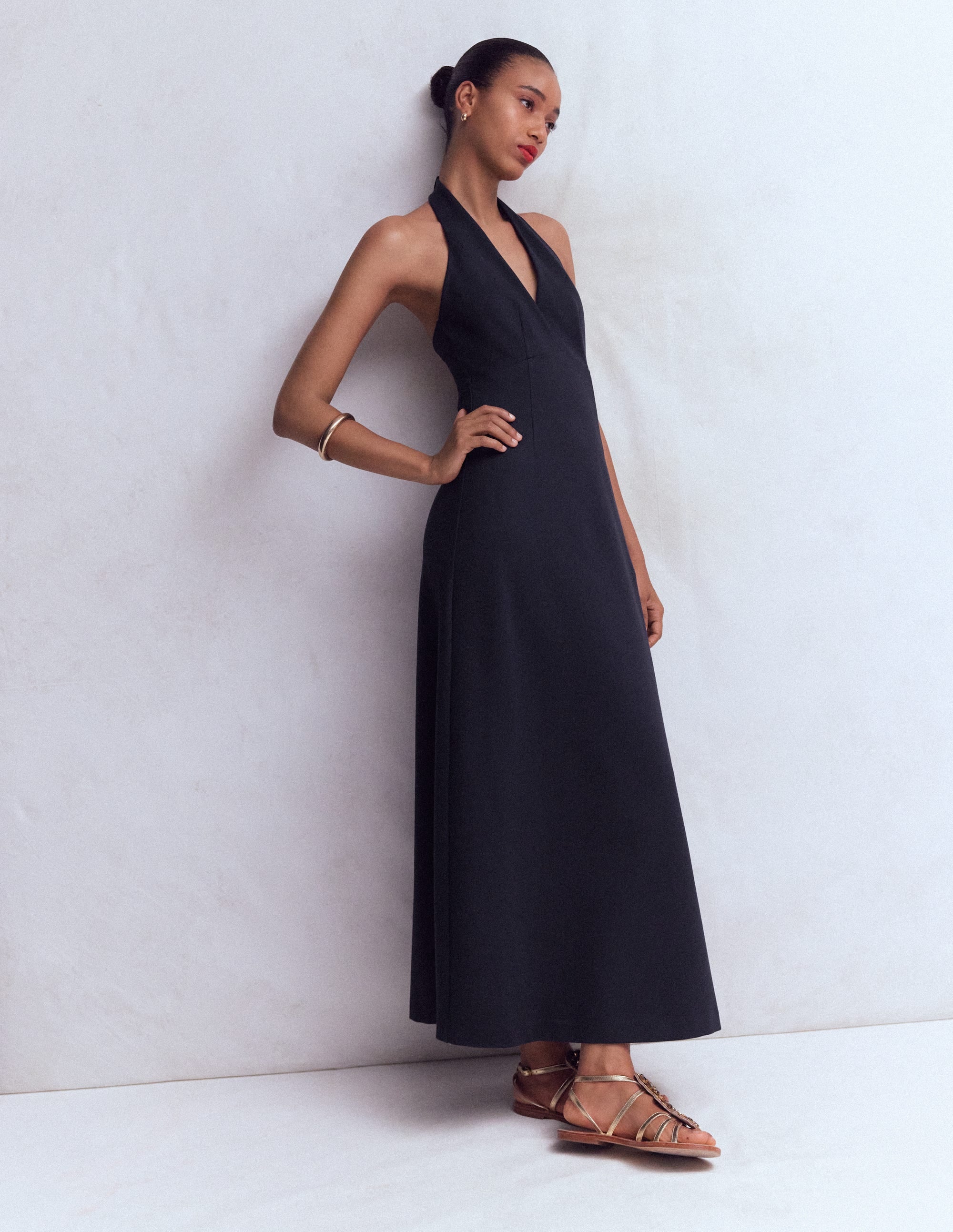 Boden Women's Halter Neck Empire Maxi Dress in Blue