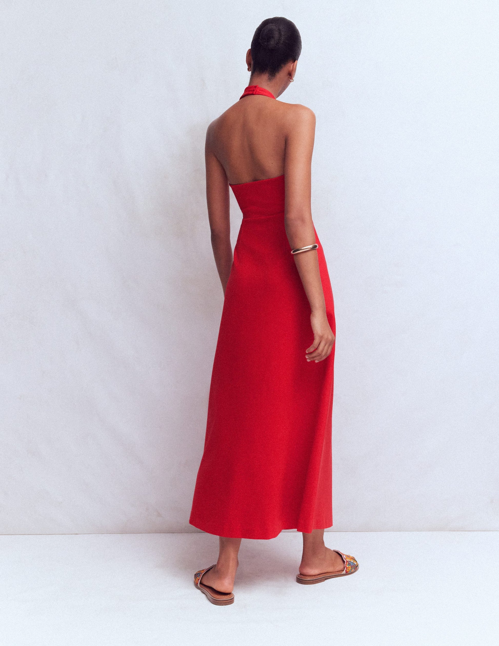 Halter Neck Jersey Maxi Dress-Red | Boden USA