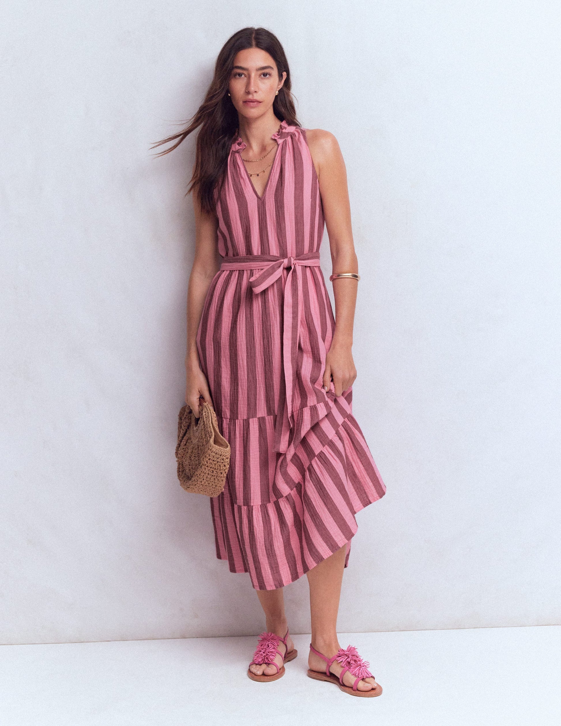 cloth maxi dress Cavosen V Neck Dresses for Women Beige Long Sleeve Maxi Dress Empire Waist Ankle Length Long Dress Solid Side Split Pleated Casual Trendy Dress