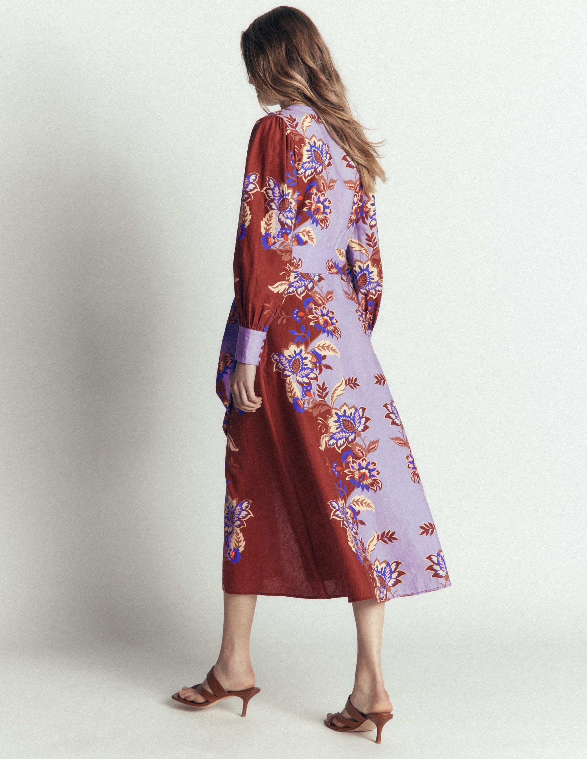 Blouson Sleeve Occasion Dress-Multi Super Bloom-3