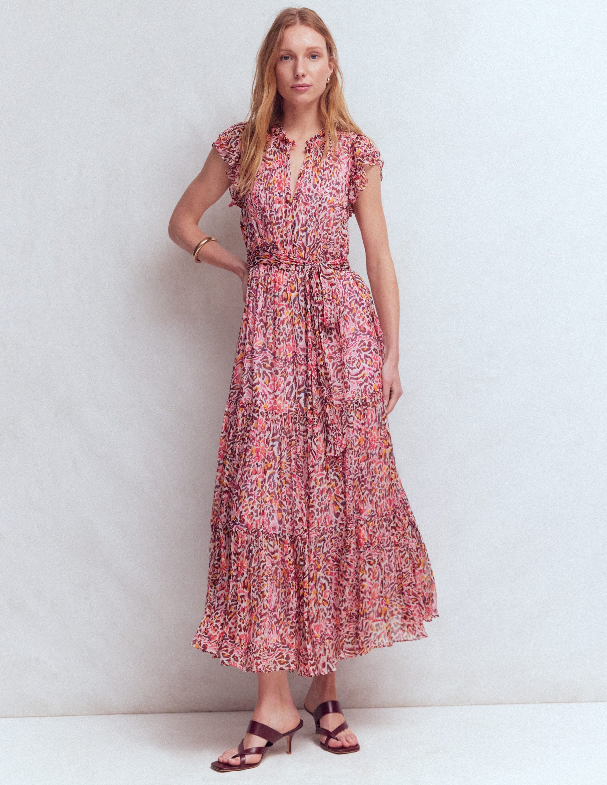 High Neck Sleeveless Dress-Multi Leopard Flow-6